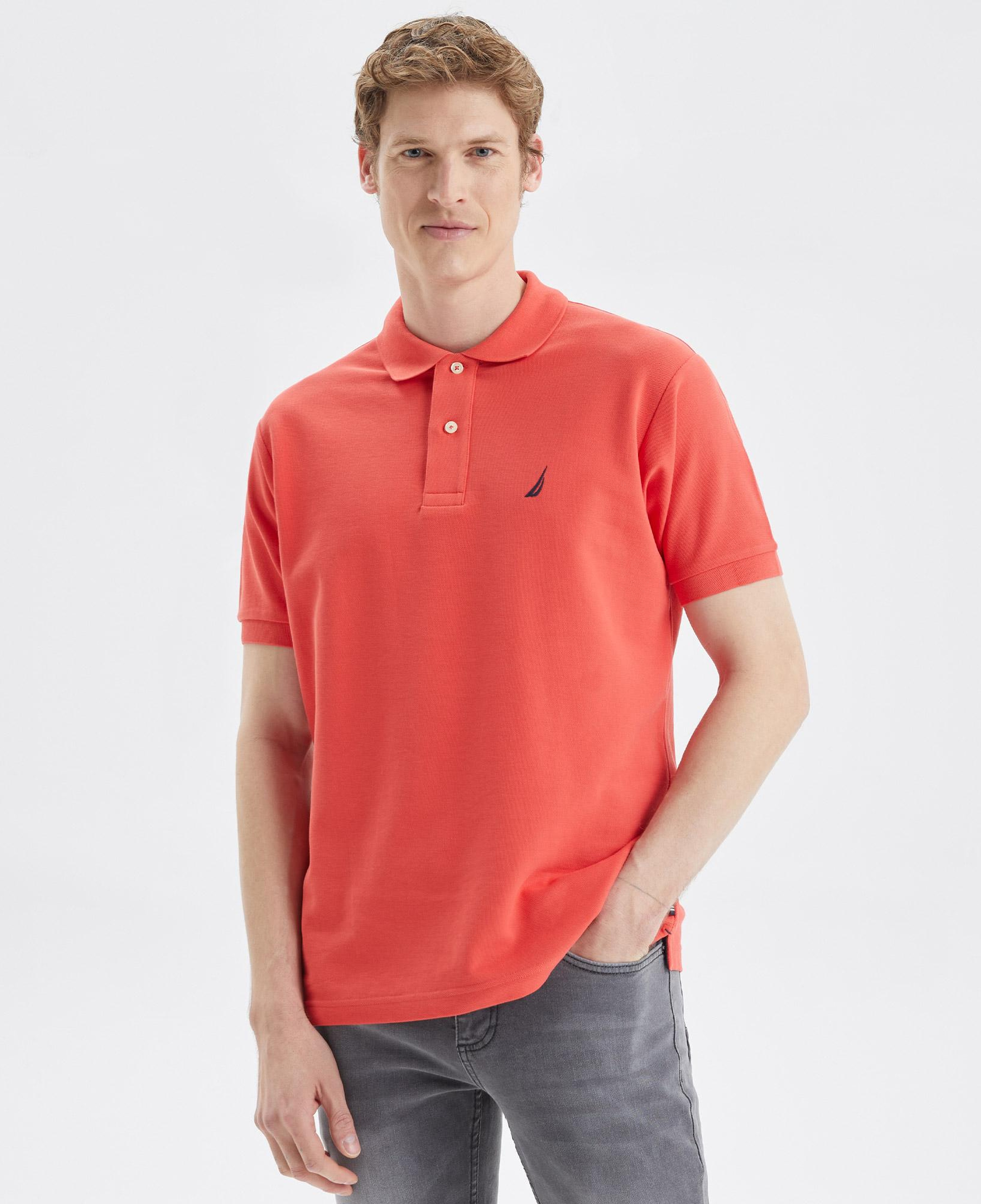 Nautica Erkek Turuncu Classic Fit Kısa Kollu Polo Yaka T-Shirt