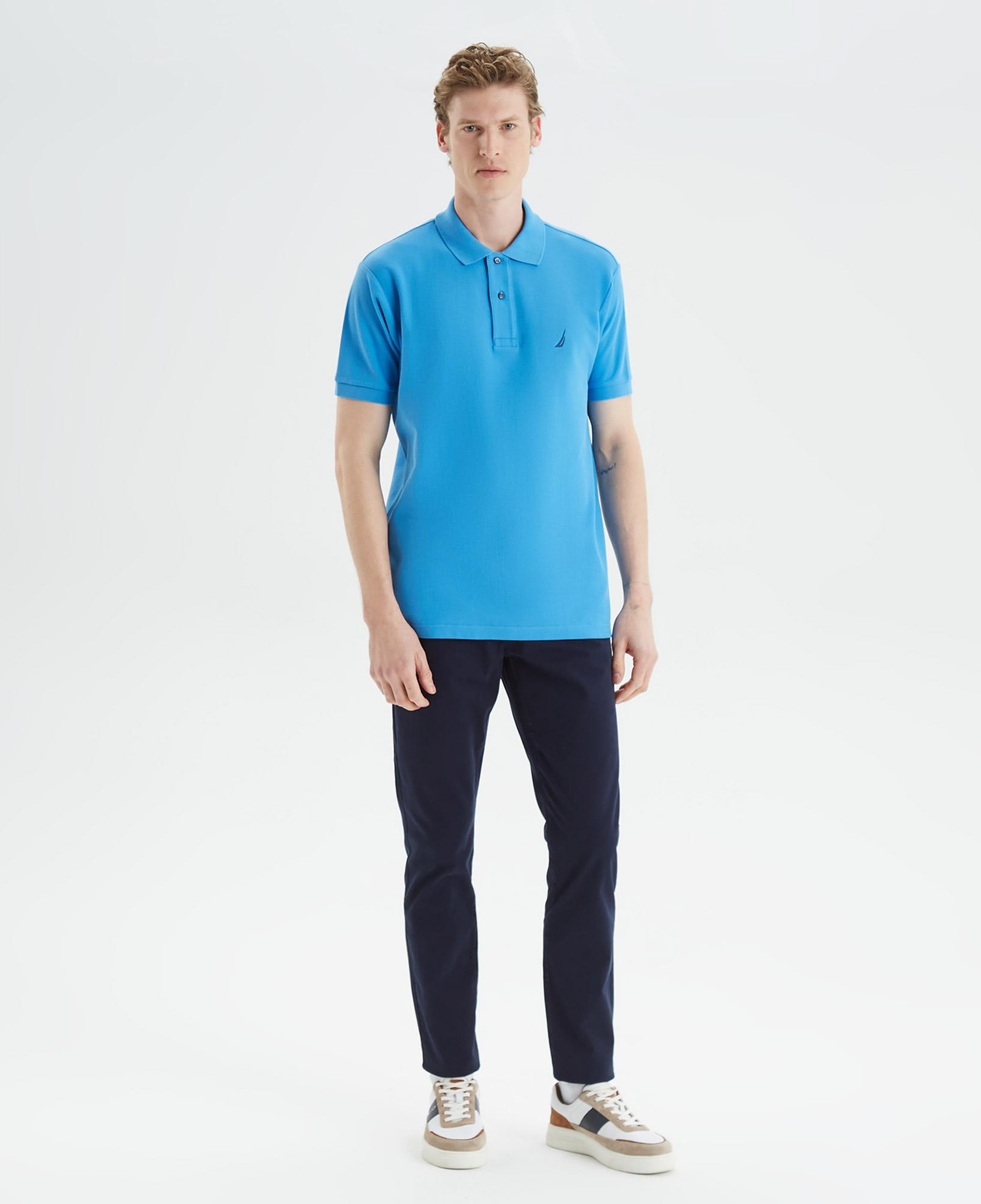 Nautica Erkek Mavi Classic Fit Kısa Kollu Polo Yaka T-Shirt