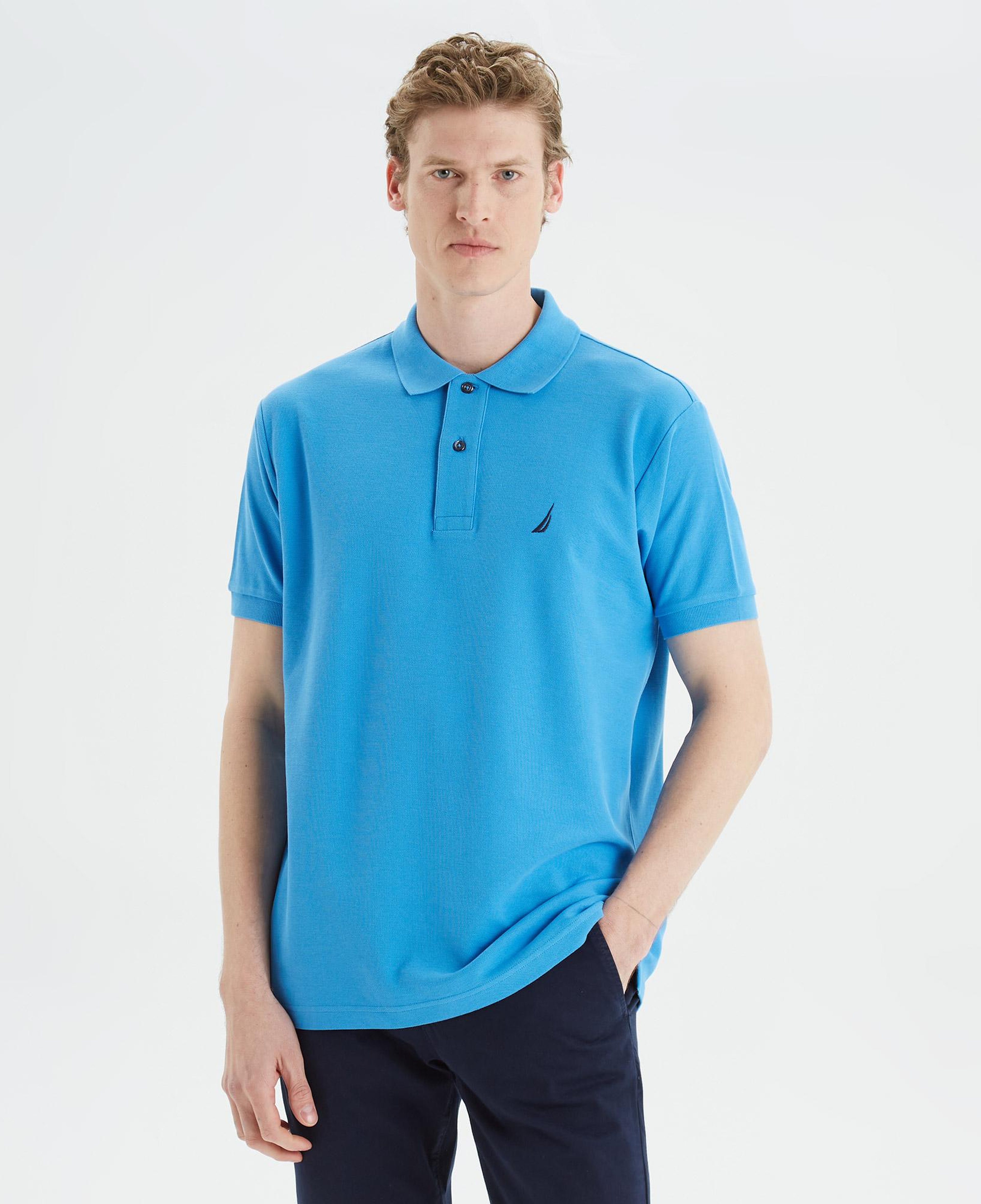 Nautica Erkek Mavi Classic Fit Kısa Kollu Polo Yaka T-Shirt