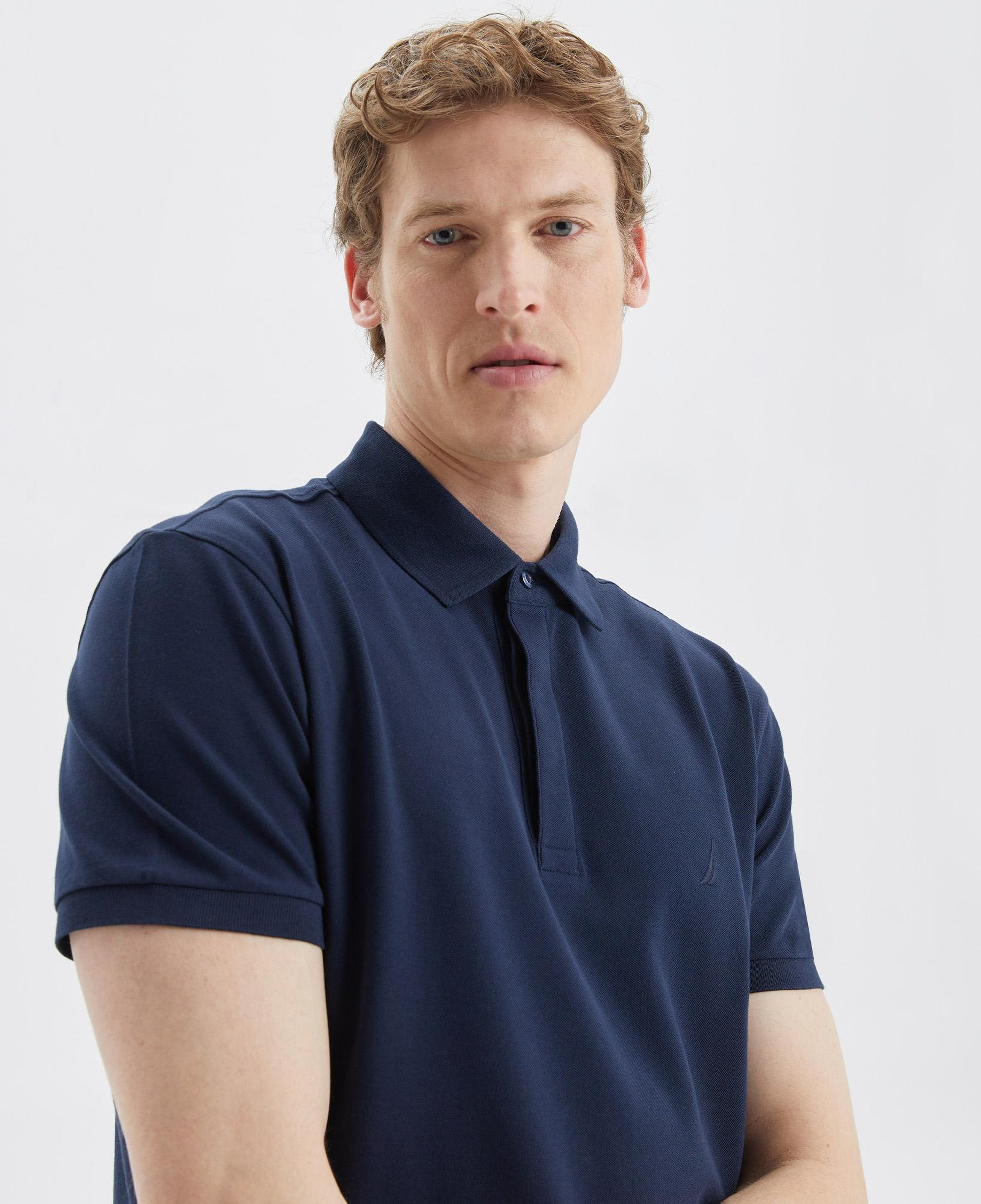Nautica Erkek Lacivert Slim Fit Kısa Kollu Polo Yaka T-Shirt
