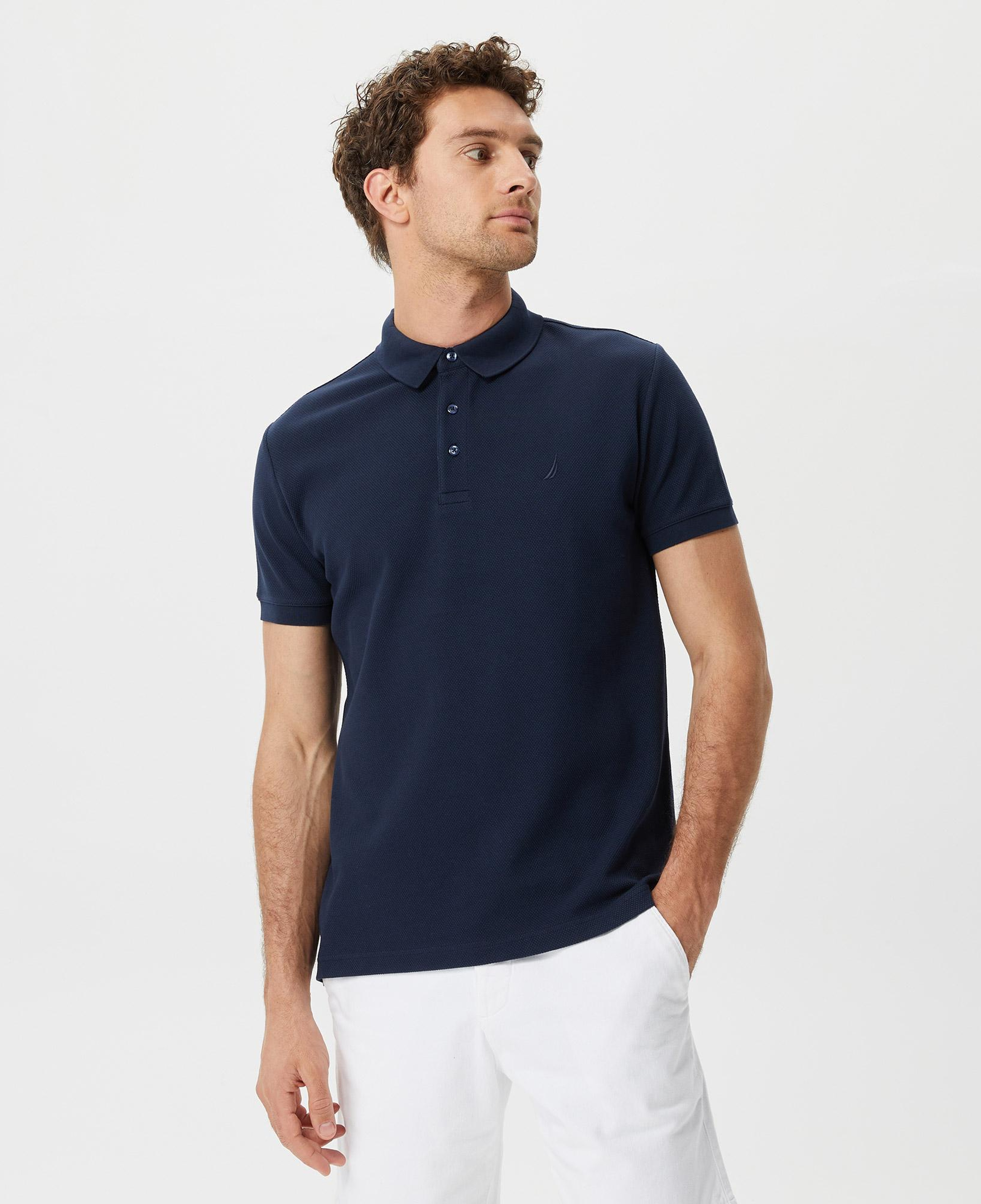Nautica Erkek Lacivert Slim Fit Kısa Kollu Polo Yaka T-Shirt