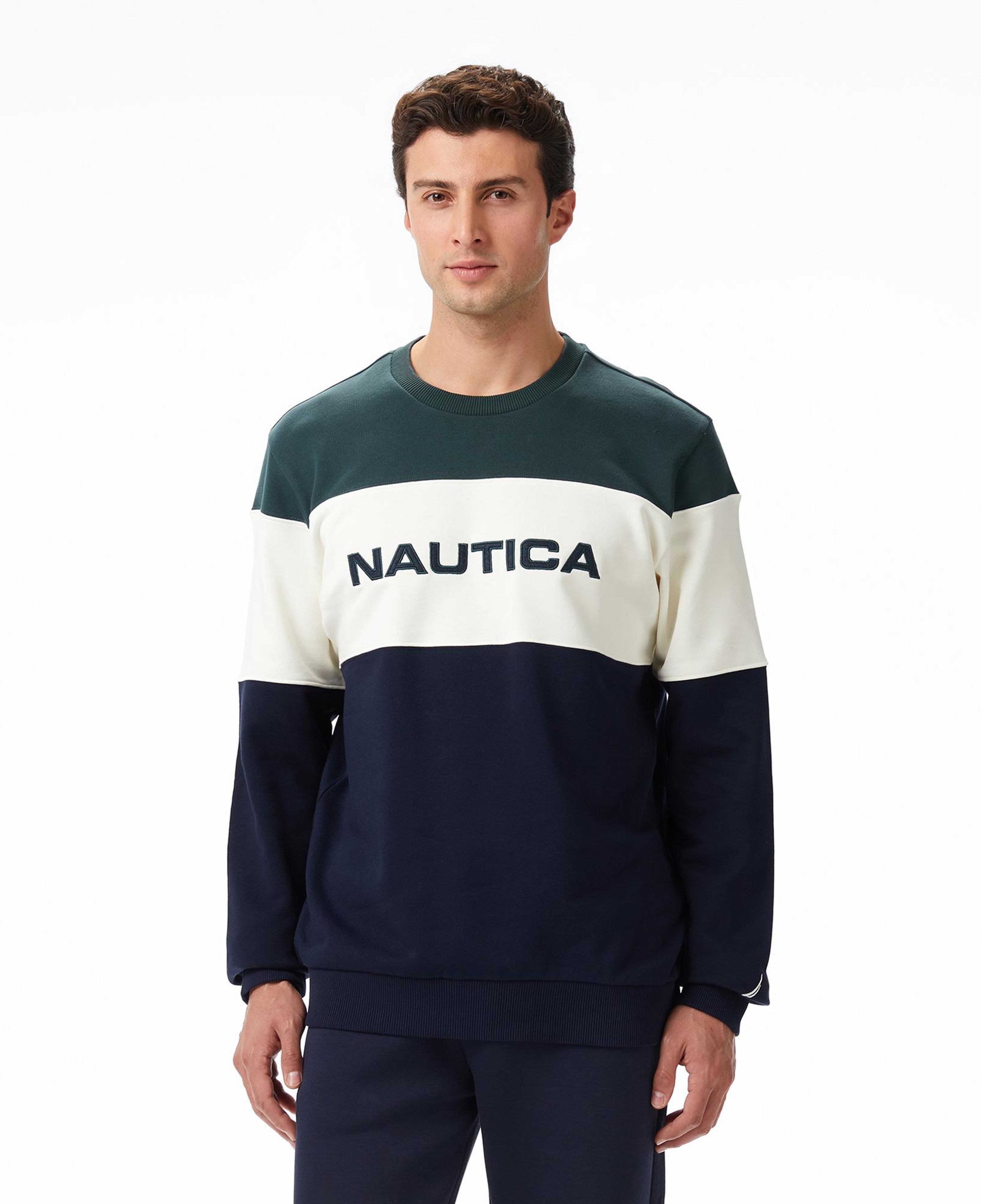 Nautica Classic Fit Erkek Yeşil Sweatshirt
