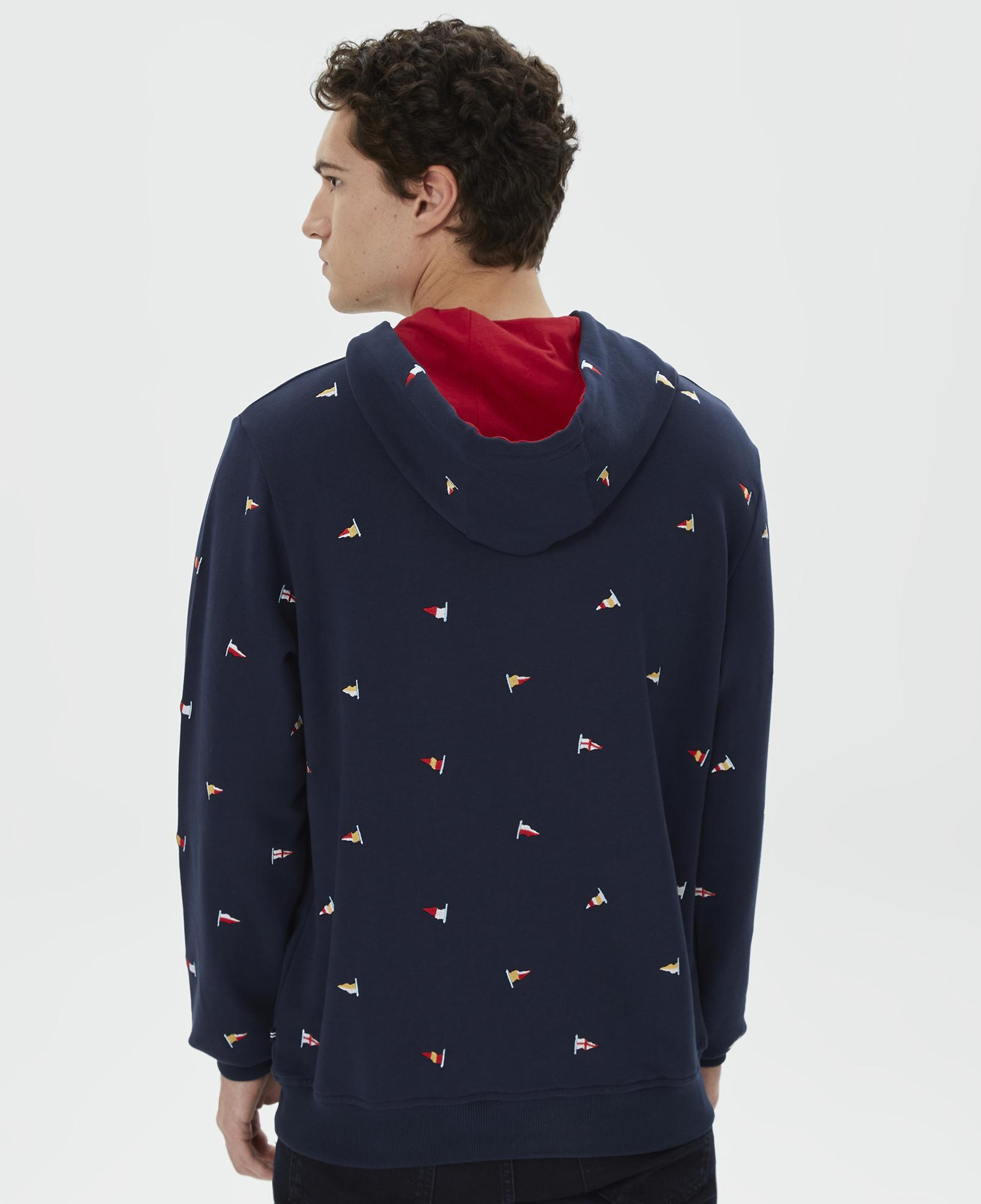Nautica Erkek Lacivert Standart Fit İşlemeli KapüşonluSweatshirt