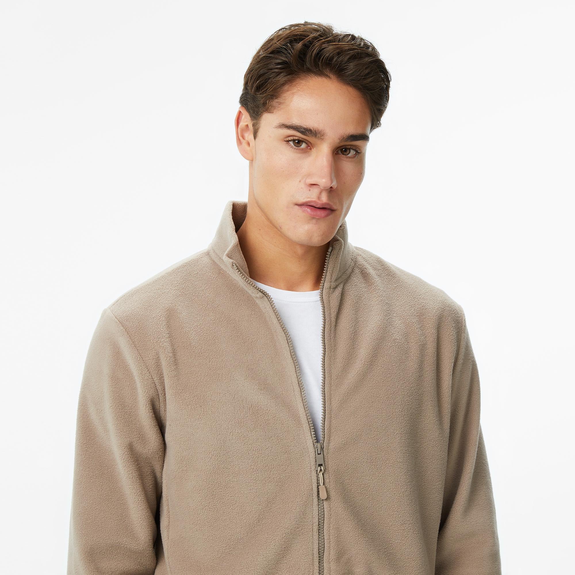 Nautica Erkek Bej Regular Fit Polar