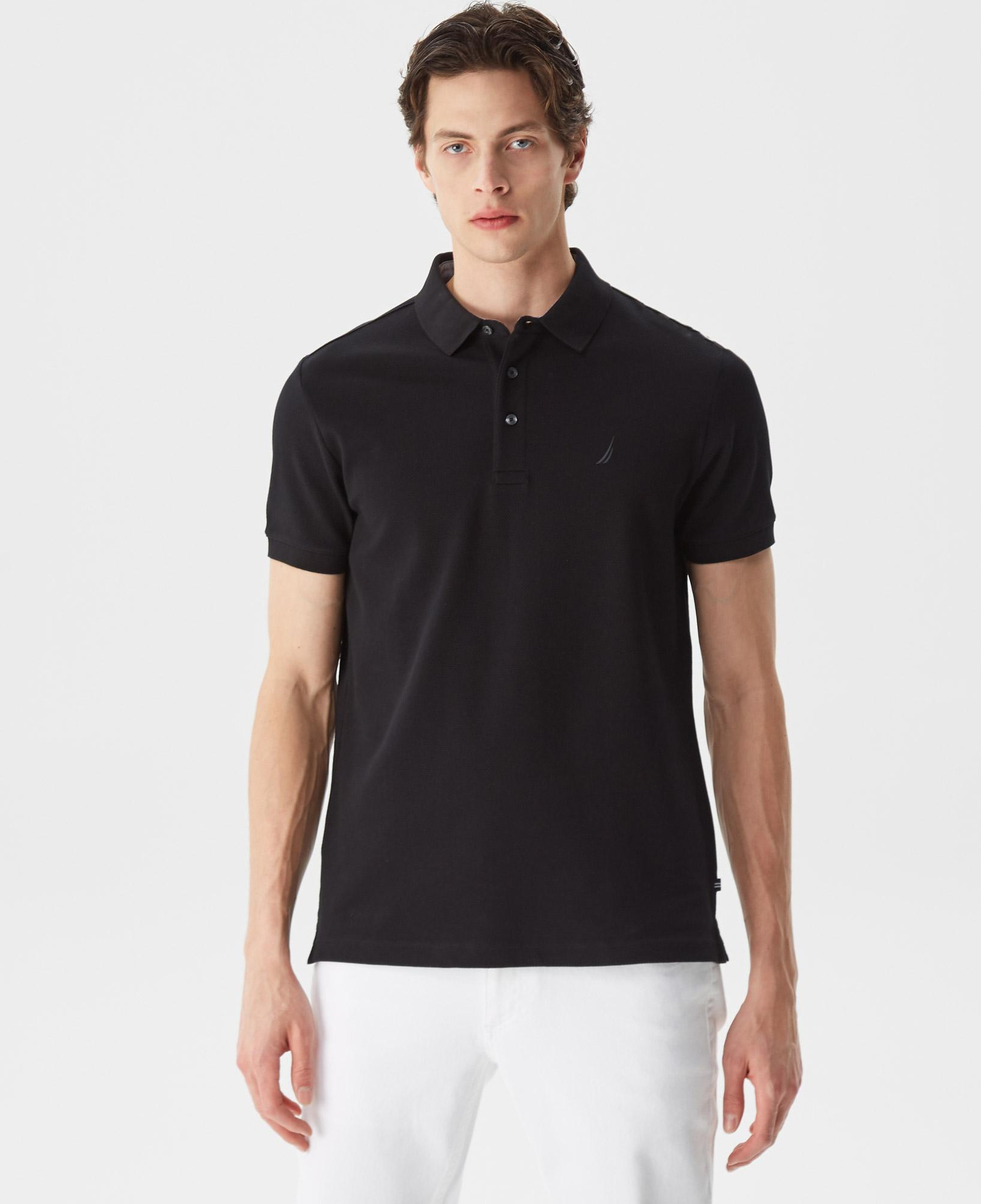 Nautica Erkek Siyah Slim Fit Kısa Kollu Polo Yaka T-Shirt