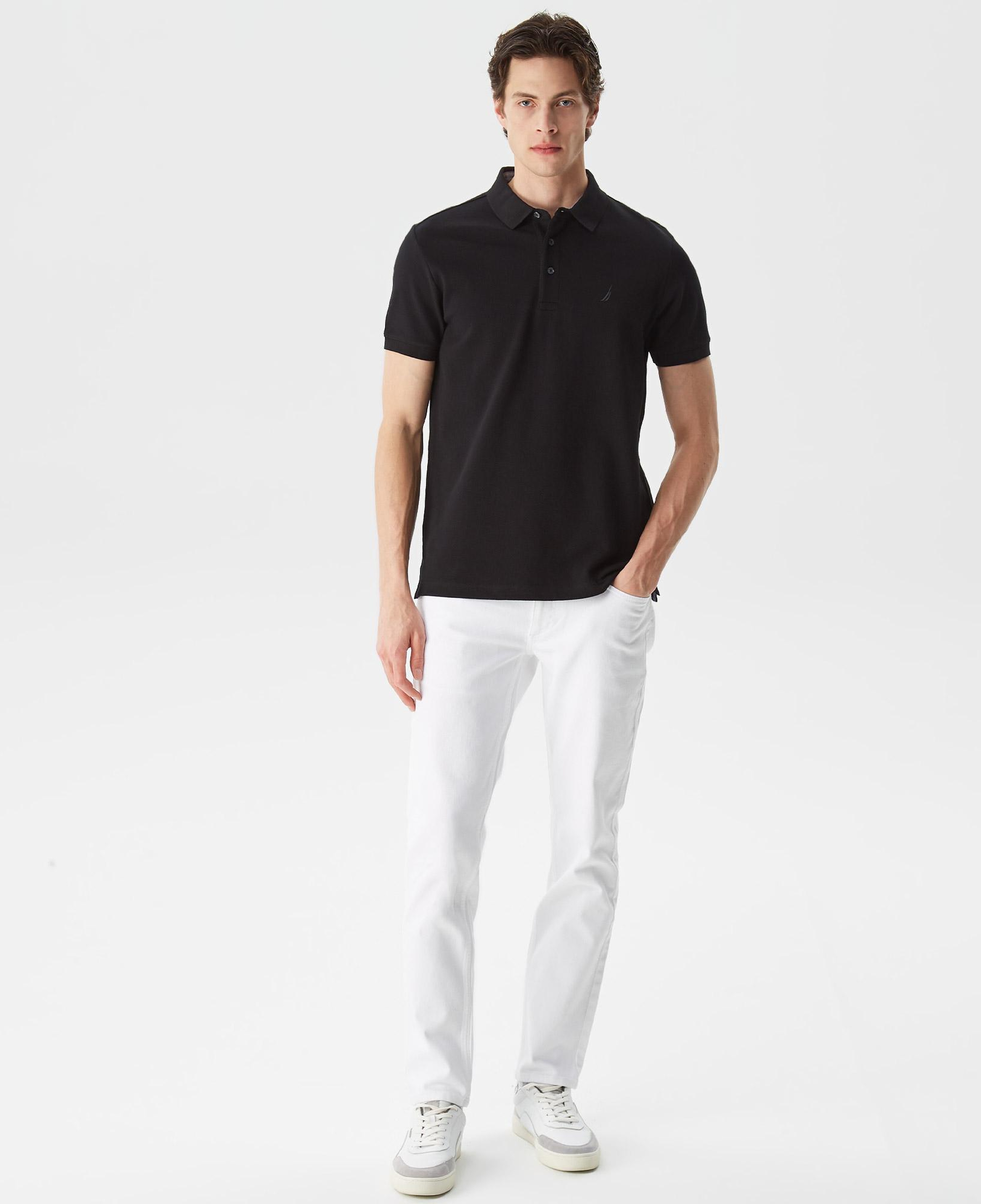 Nautica Erkek Siyah Slim Fit Kısa Kollu Polo Yaka T-Shirt