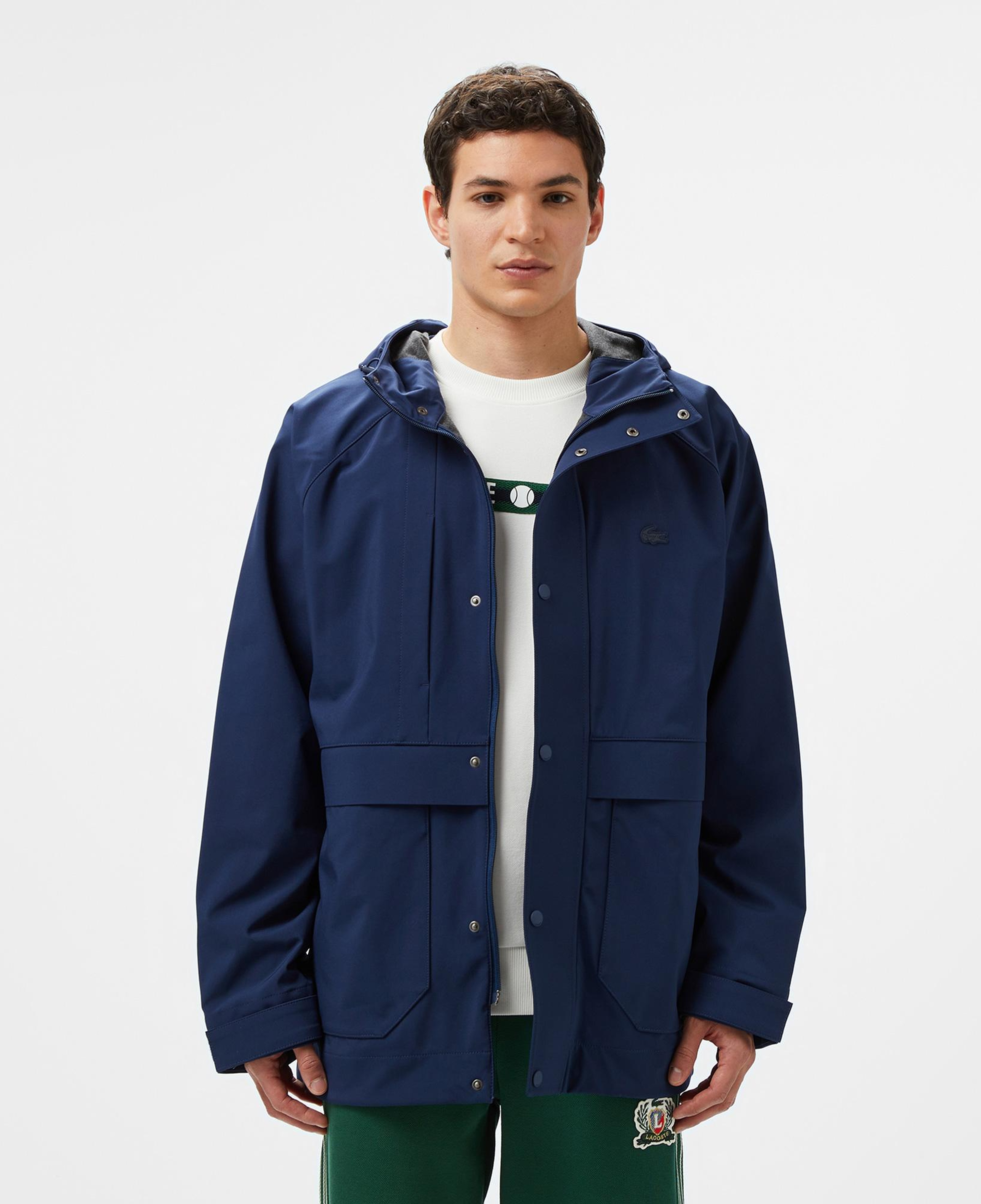 Erkek Regular Fit Kapüşonlu Lacivert Yağmurluk