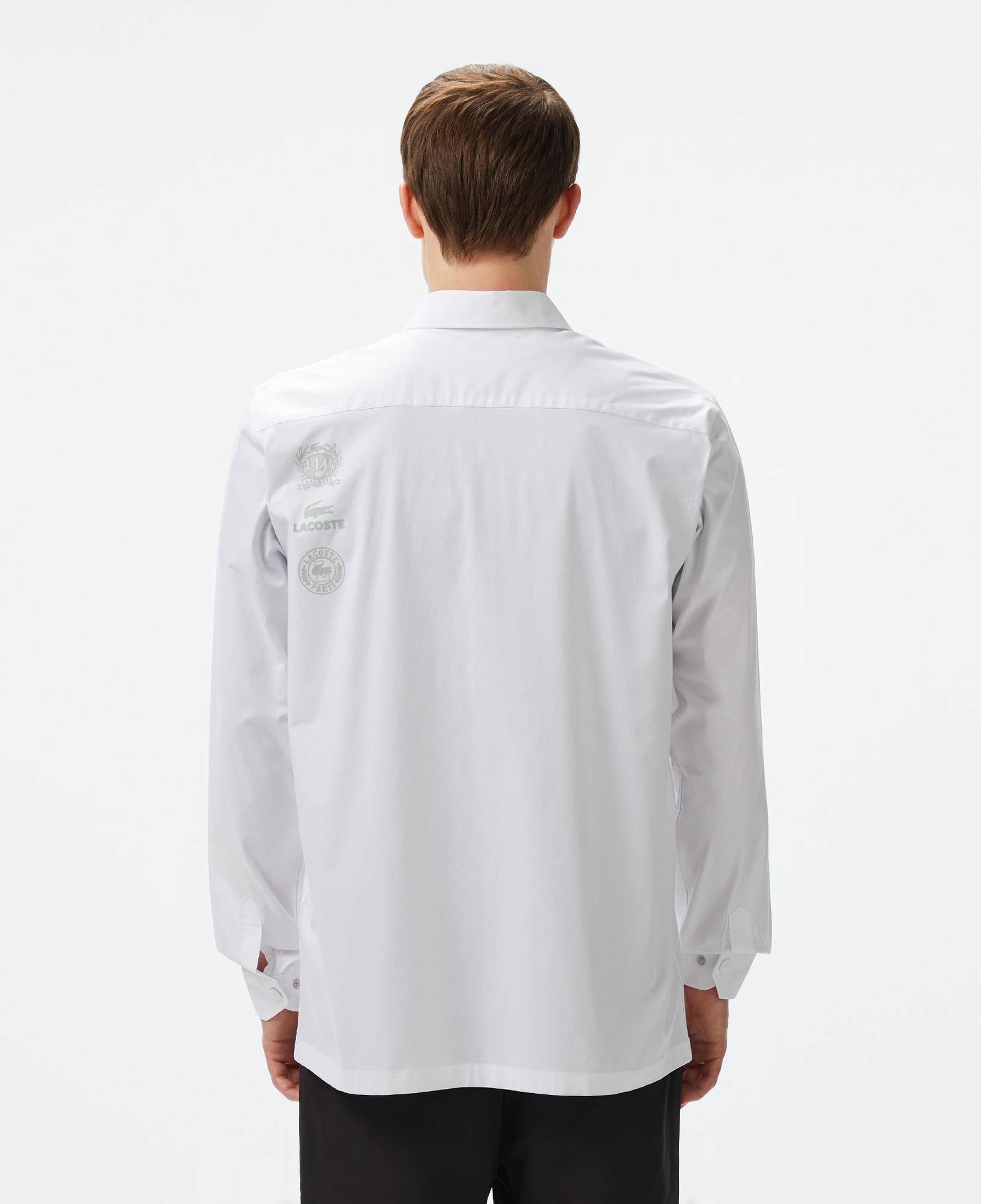 Erkek Regular Fit Baskılı Beyaz Gömlek