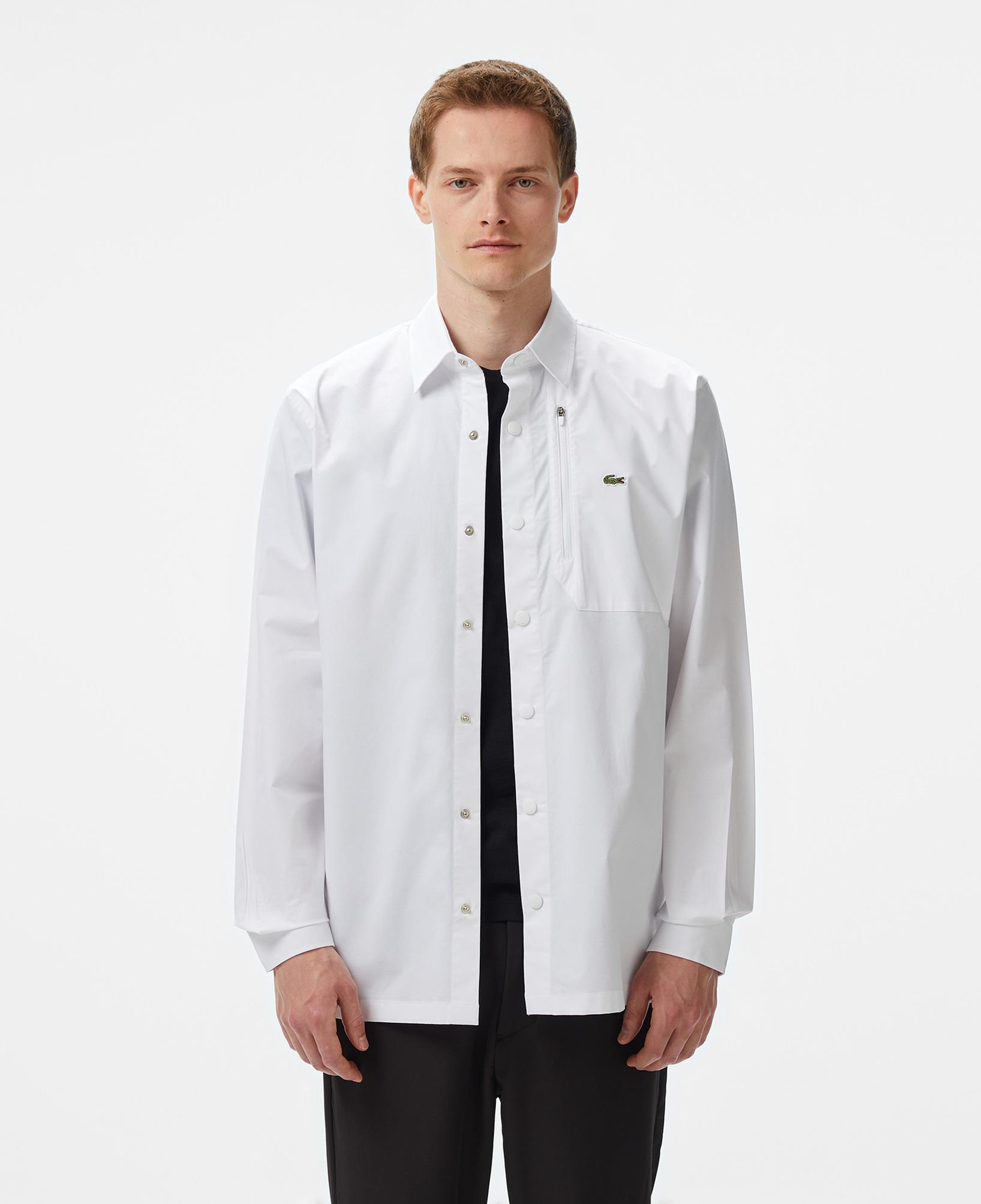 Erkek Regular Fit Baskılı Beyaz Gömlek
