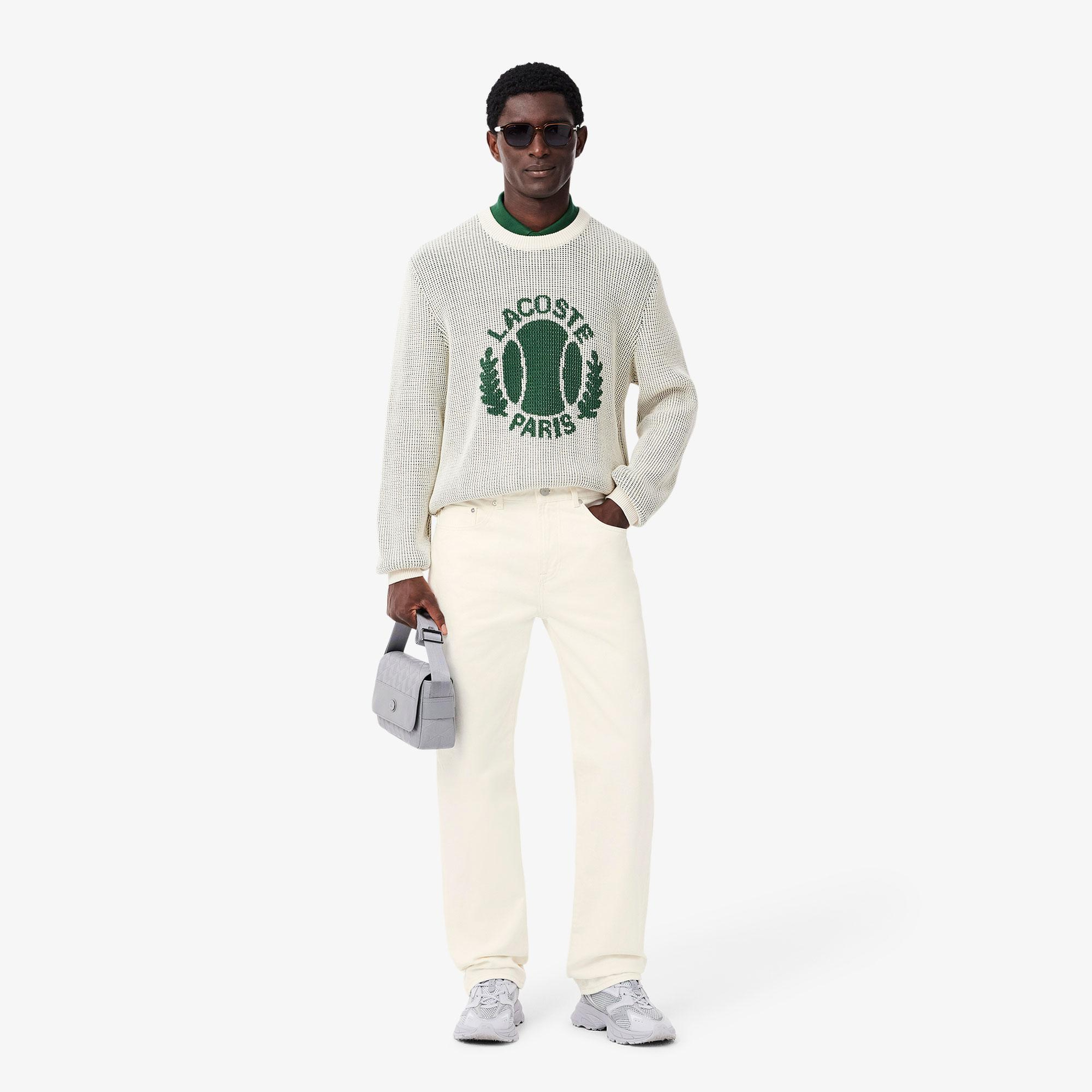 Erkek Straight Fit Krem Jean Pantolon