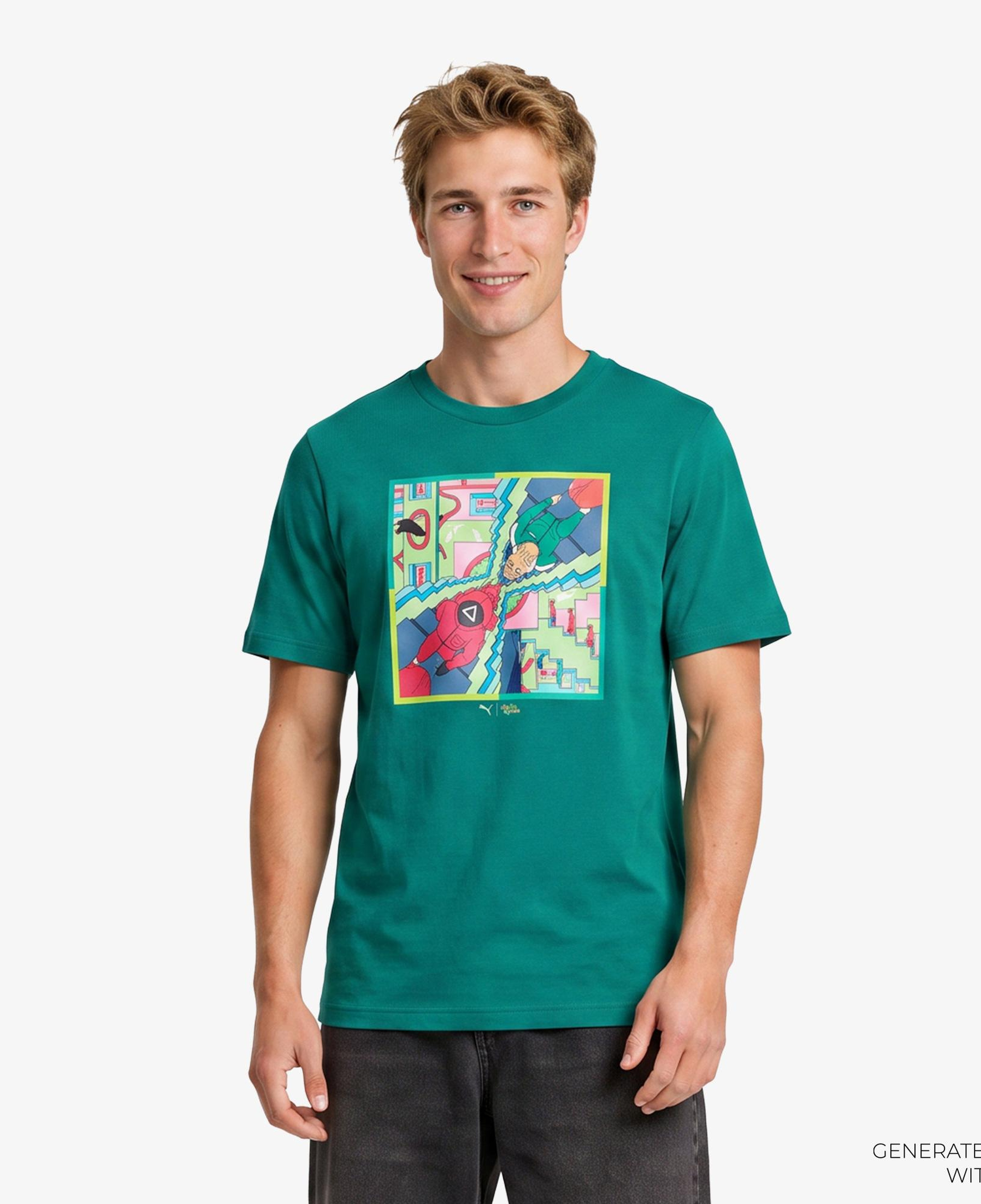 Puma X Squid Game Erkek Yeşil T-Shirt