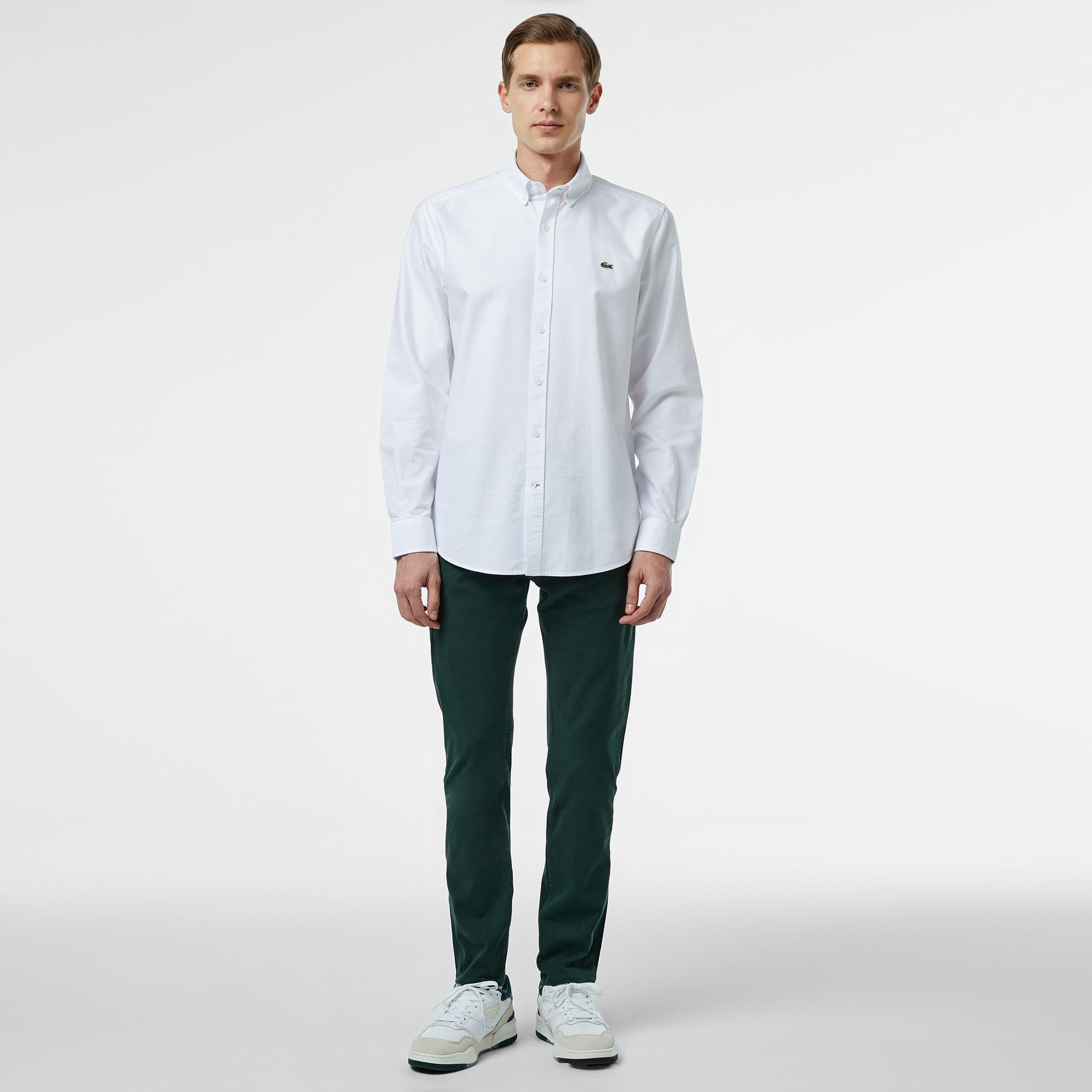 Erkek Slim Fit Beyaz Gömlek