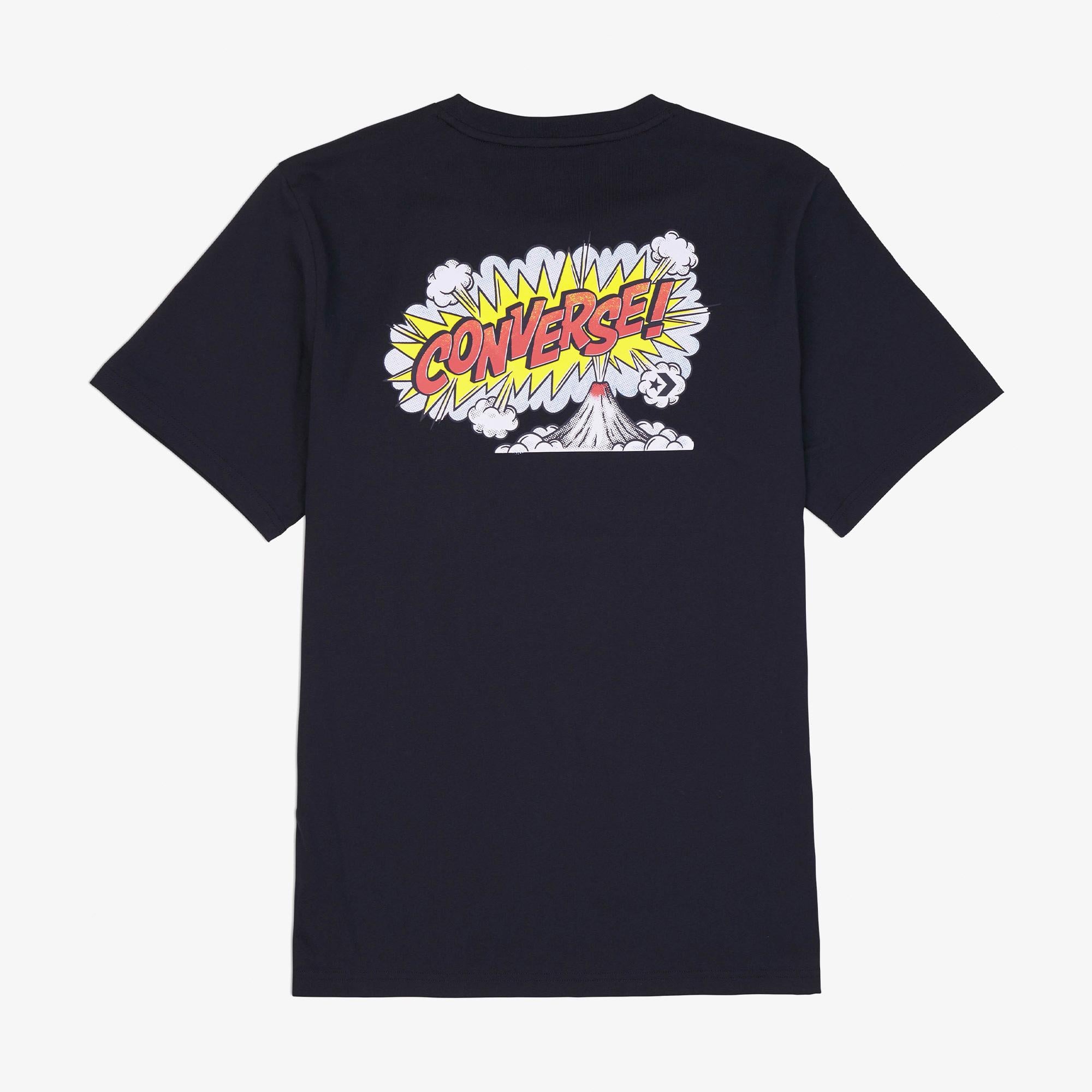 Converse Classic Erkek Grafik Baskılı Siyah T-Shirt