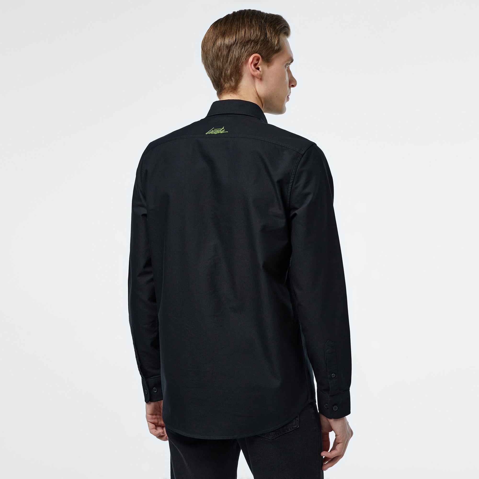 Erkek Slim Fit Siyah Gömlek