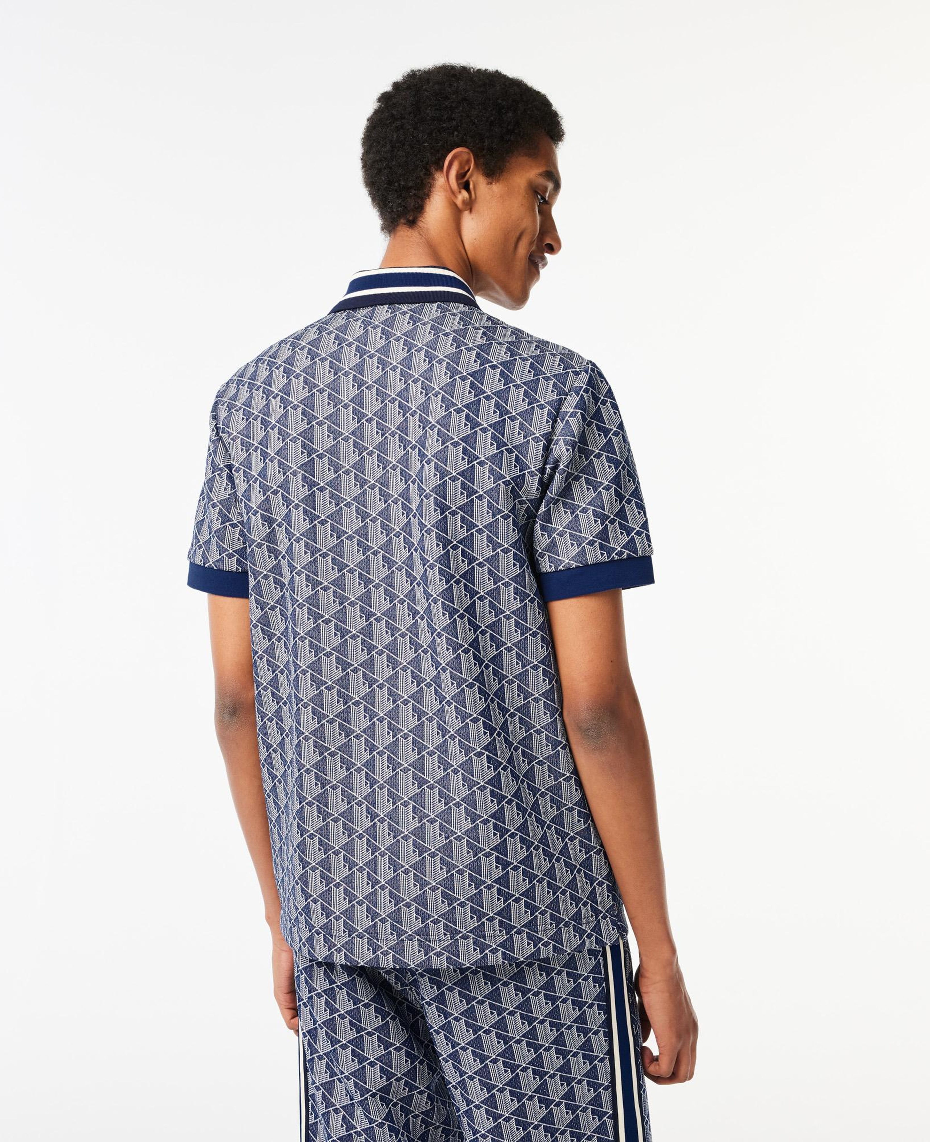 Erkek Classic Fit Monogram Lacivert Polo
