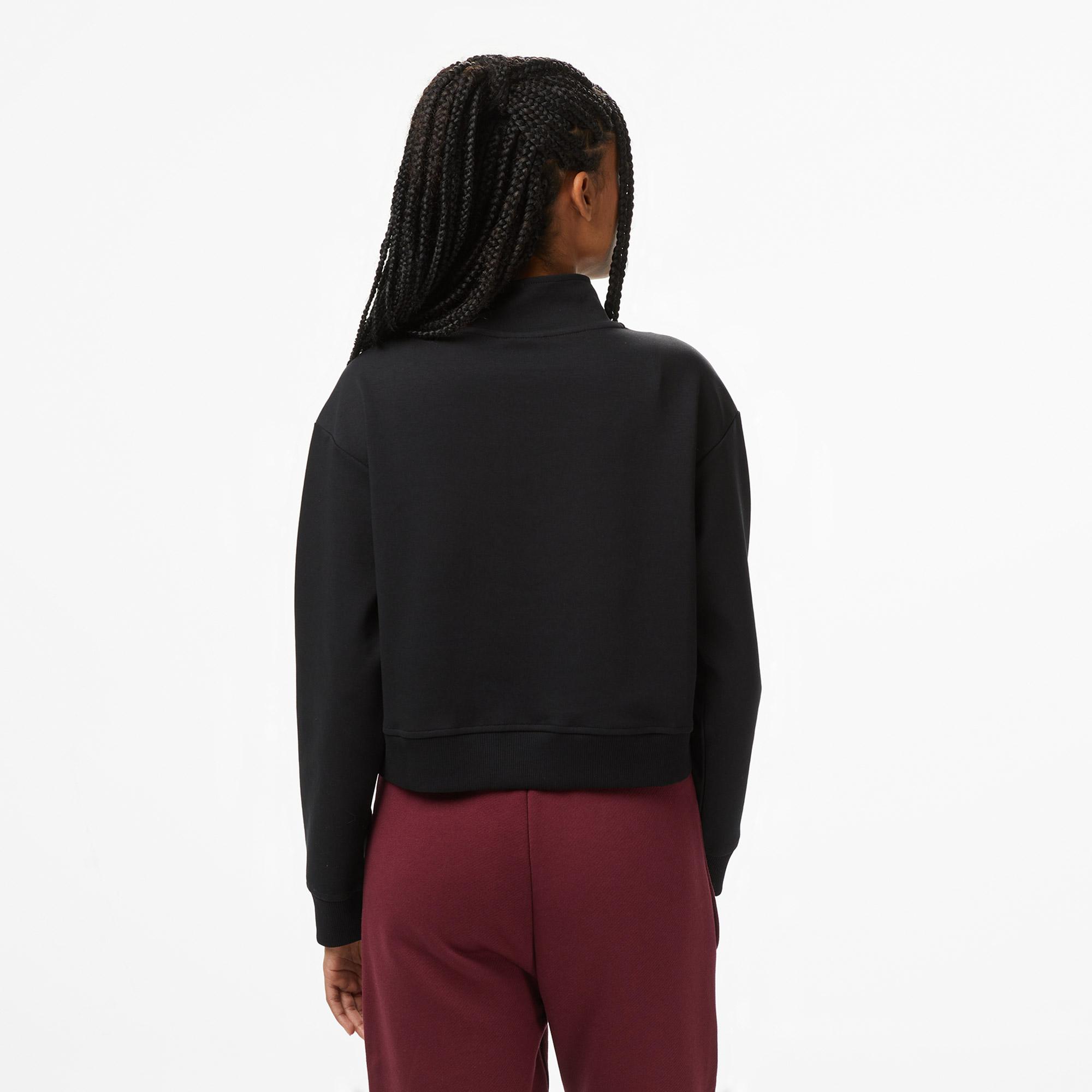 UNITED4 Kadın Siyah Half Zip Sweatshirt