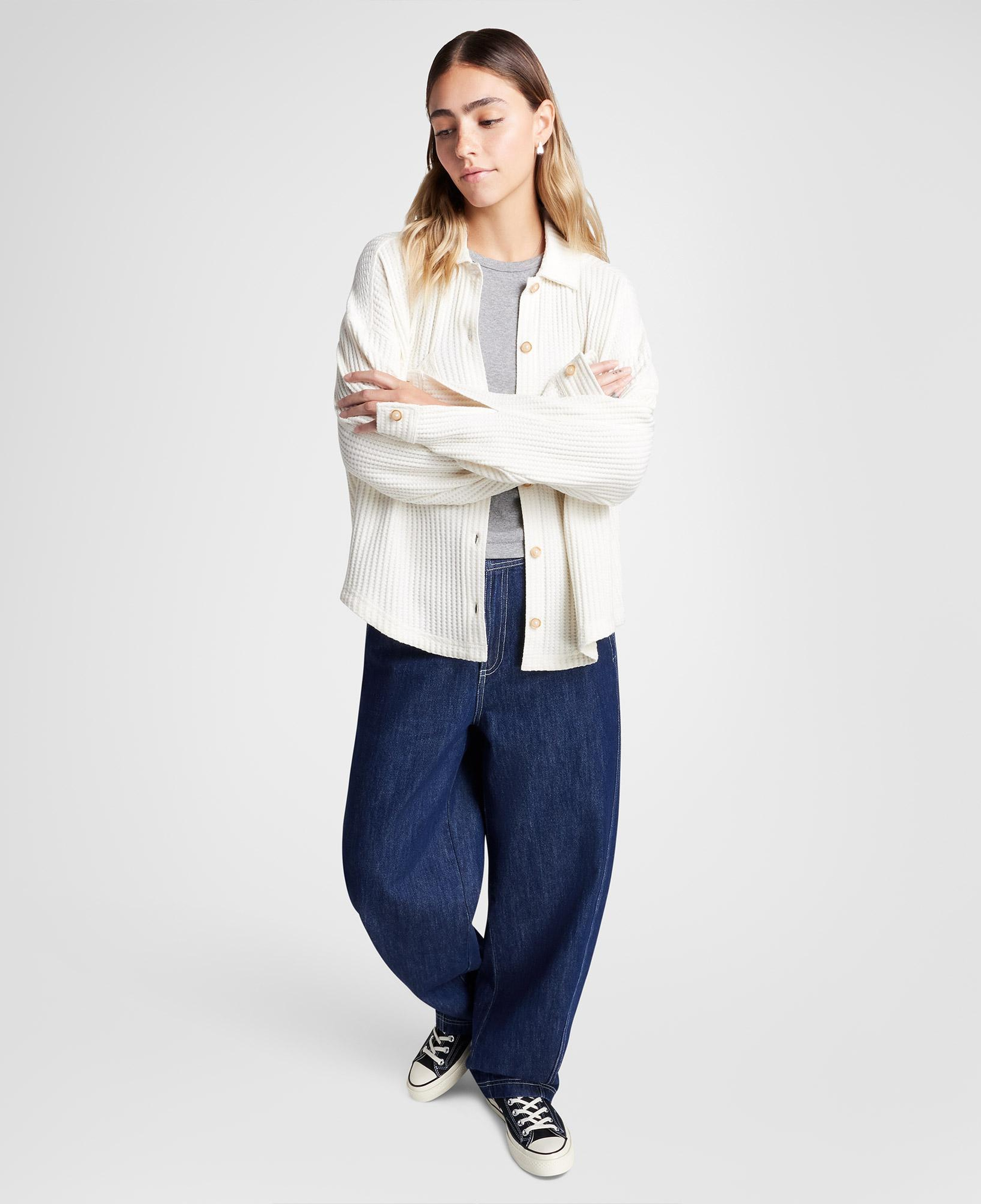 Converse Classic Kadın Oversize Fit Krem Gömlek