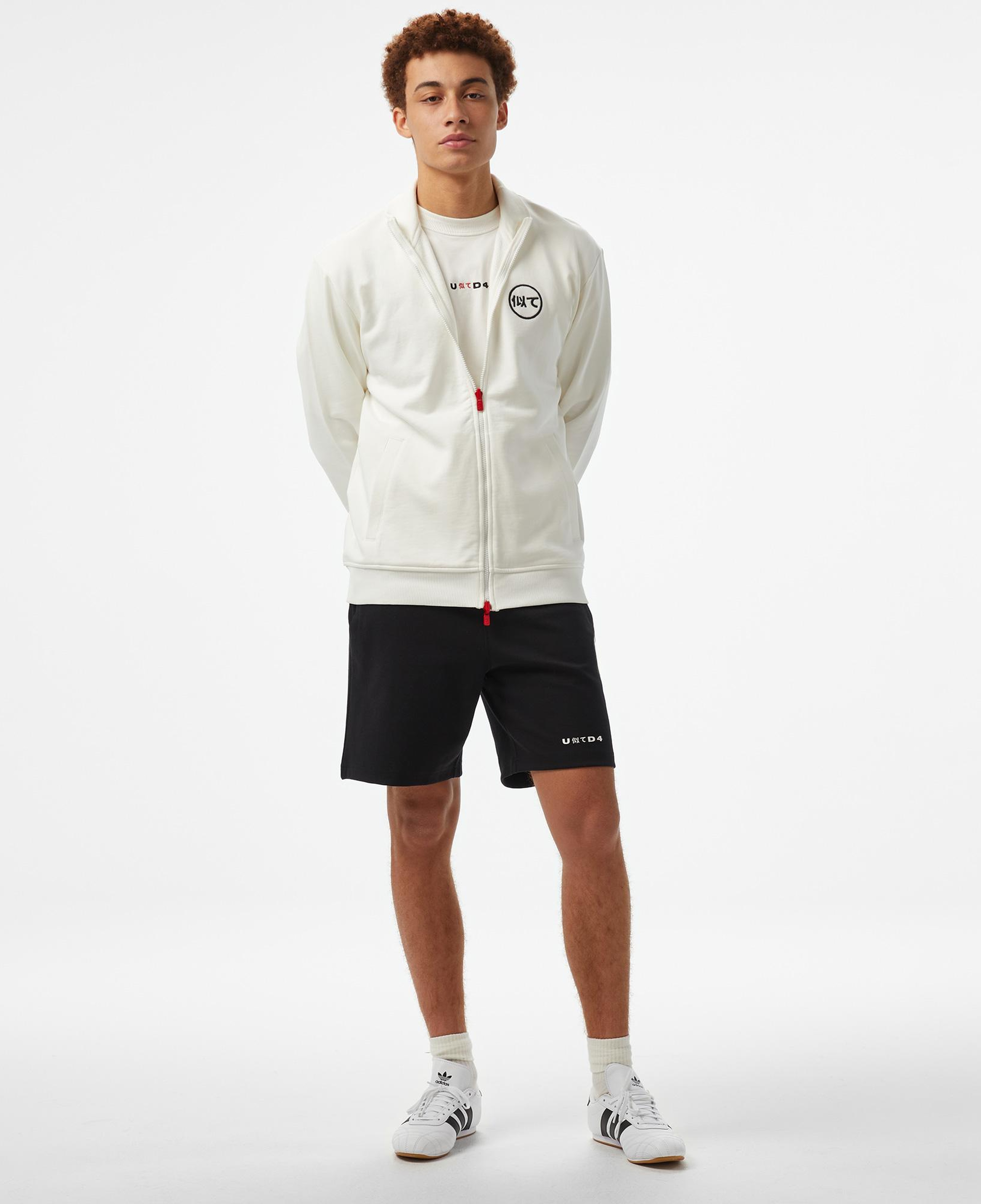 UNITED4 Motto Erkek Beyaz Hoodie