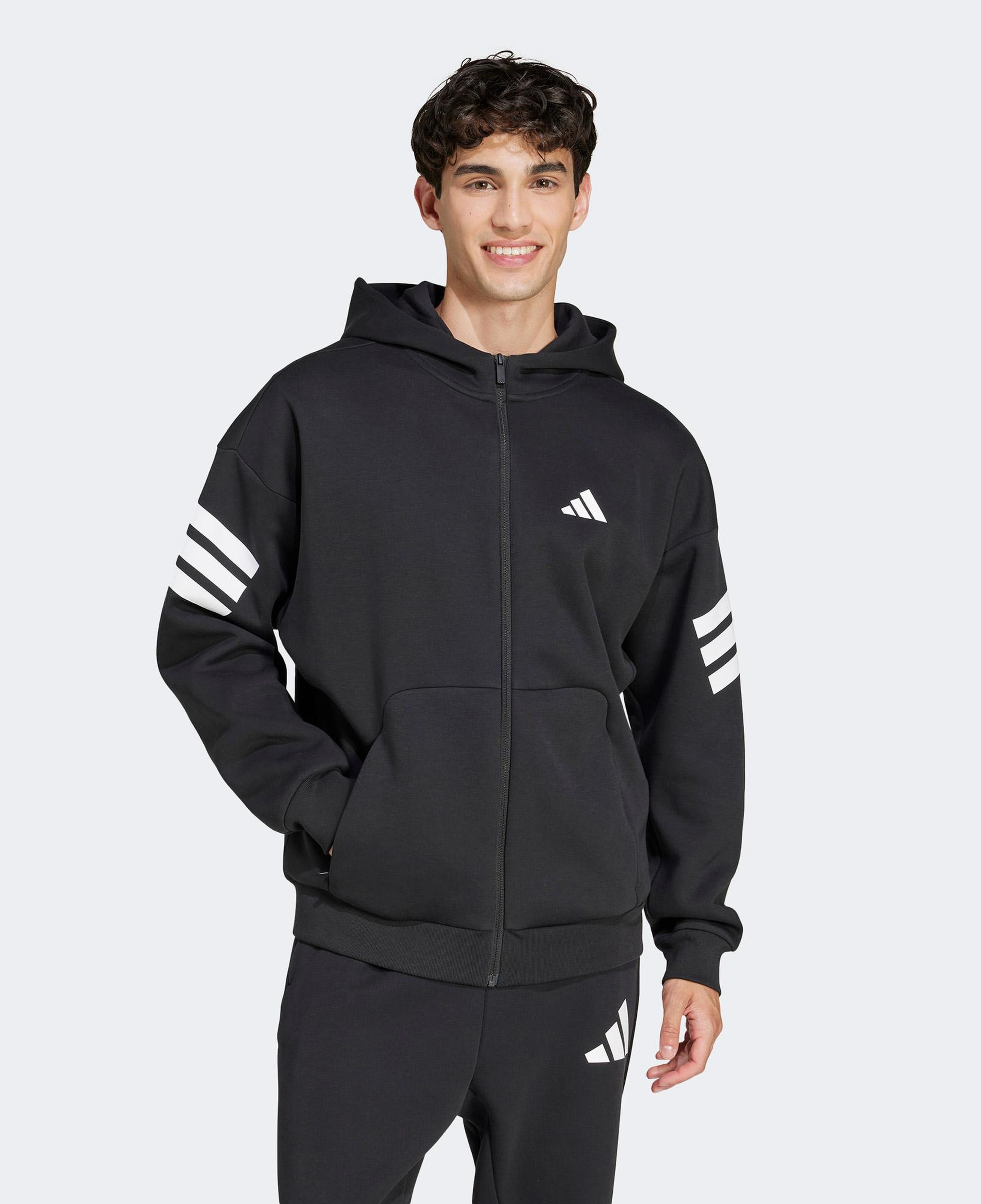 adidas Future Icon 3-Stripes Erkek Siyah Eşofman Üstü