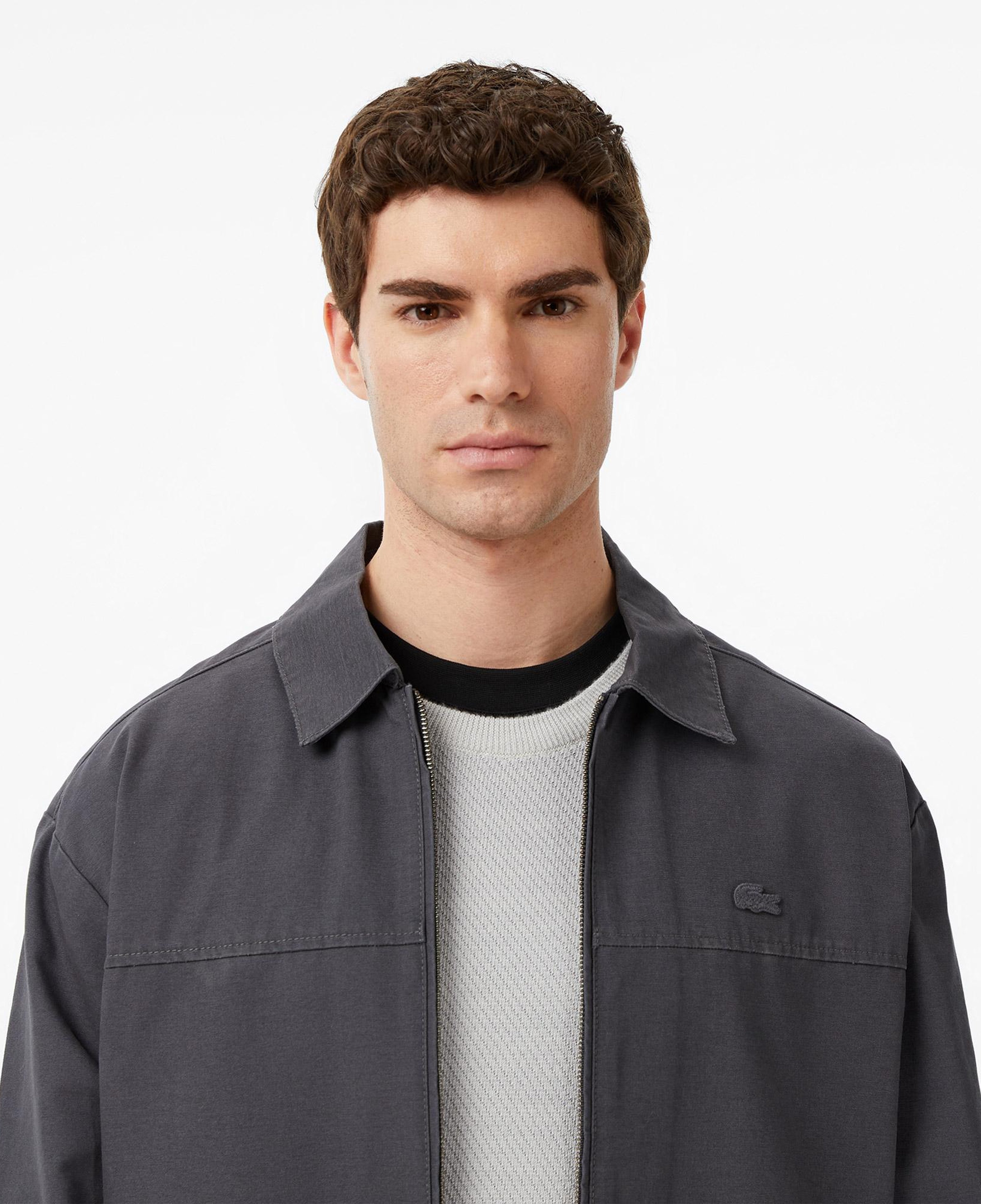 Lacoste Erkek Relaxed Fit Fermuarlı Koyu Gri Ceket