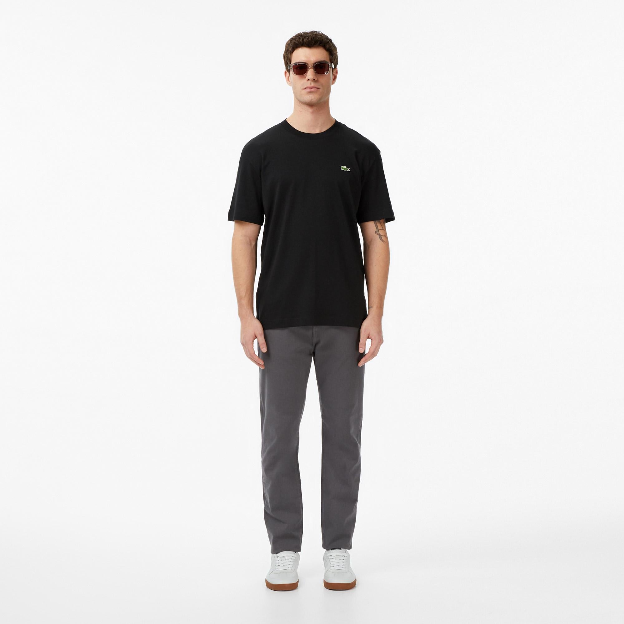 Unisex Relaxed Fit Bisiklet Yaka Organik Pamuk Siyah T-Shirt