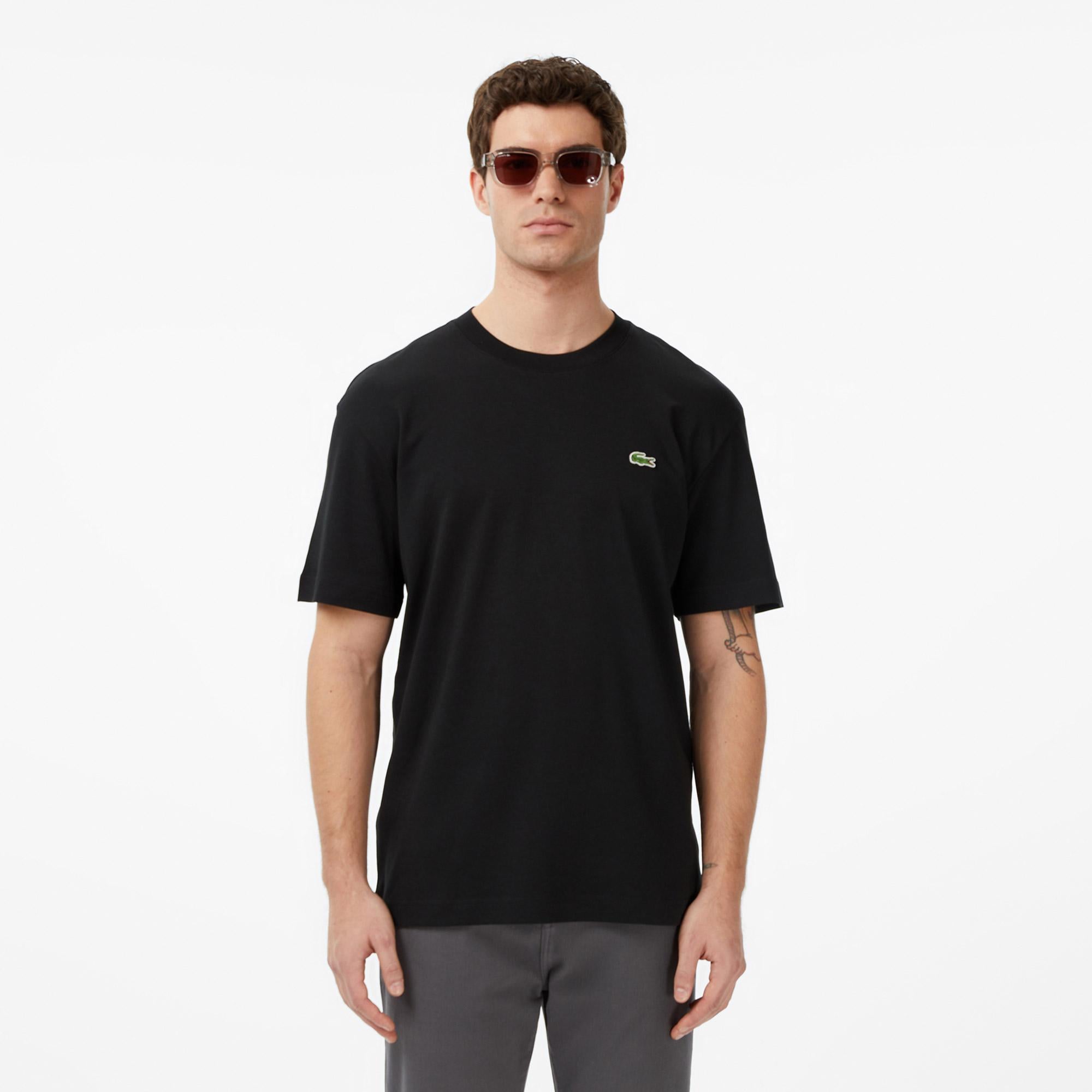 Unisex Relaxed Fit Bisiklet Yaka Organik Pamuk Siyah T-Shirt