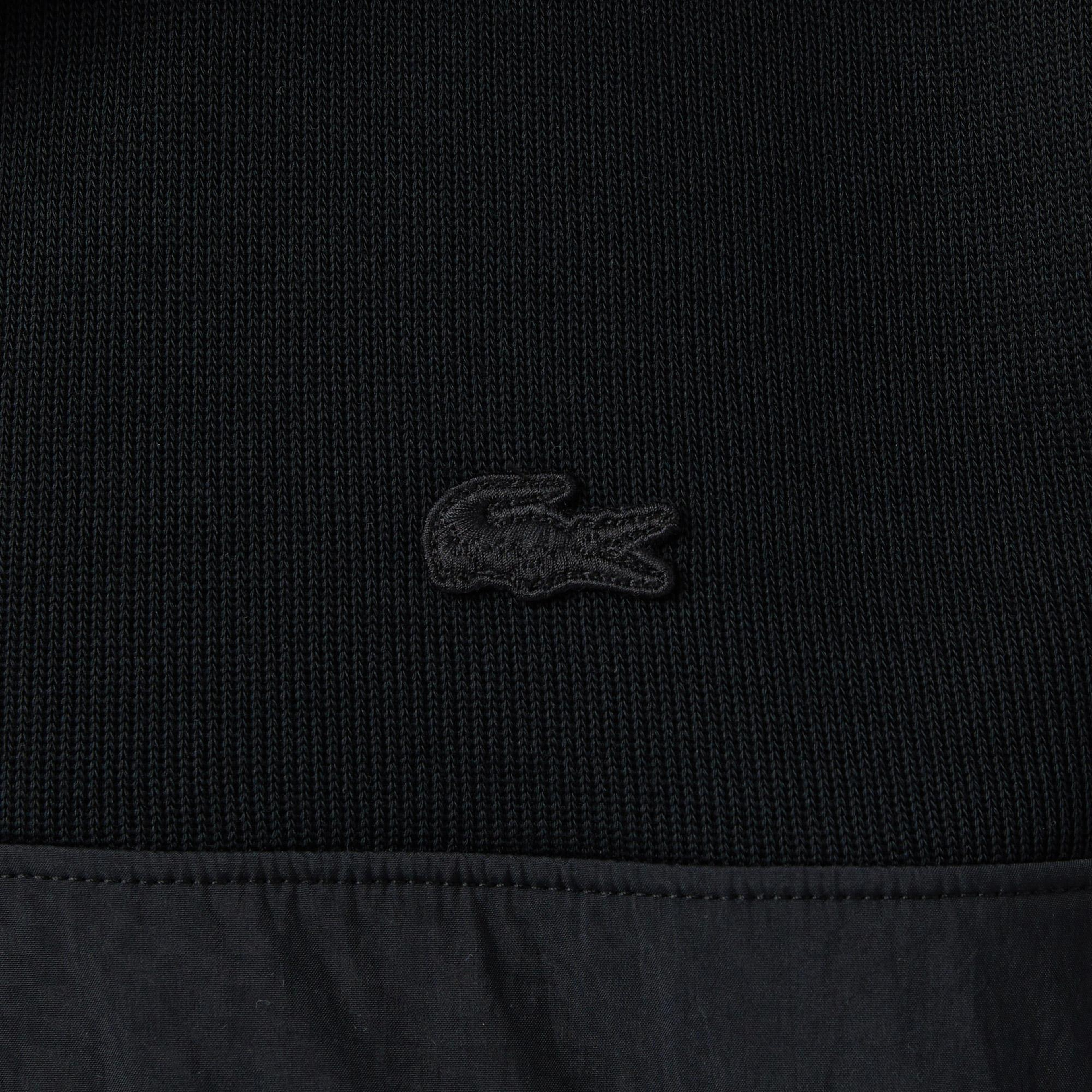 Erkek Classic Fit Yarım Fermuarlı Siyah Sweatshirt