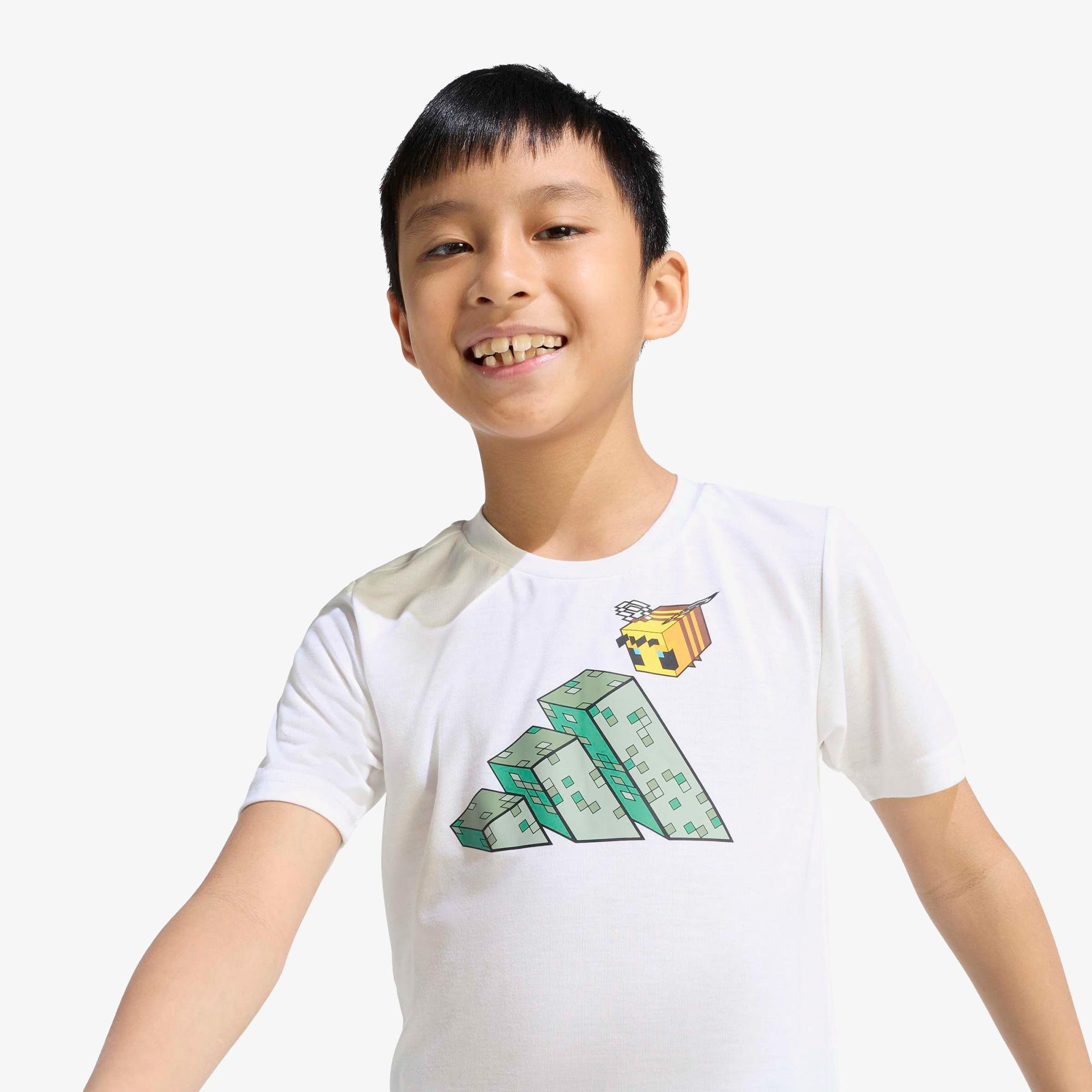 adidas Minecraft Çocuk Beyaz Şort Takım