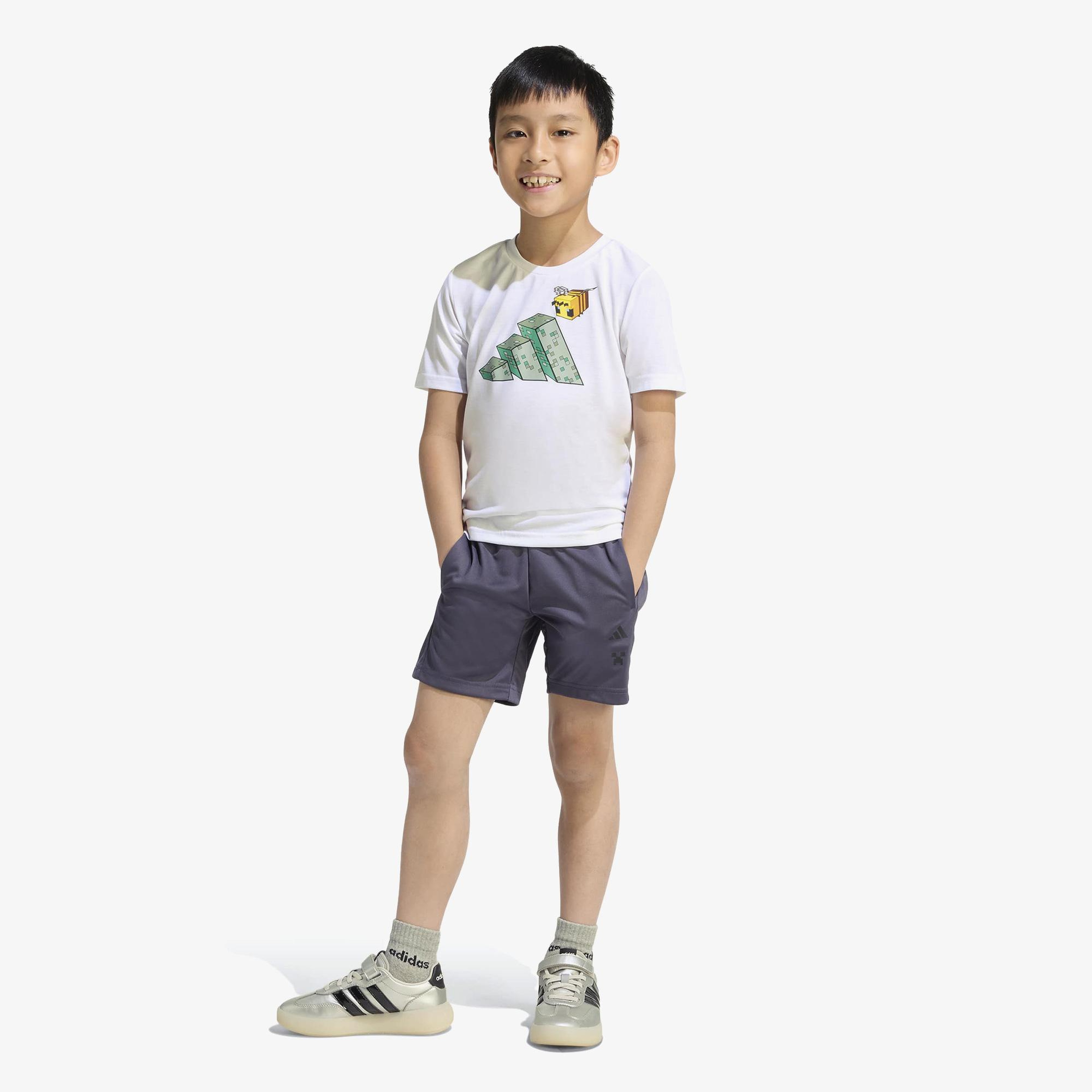 adidas Minecraft Çocuk Beyaz Şort Takım