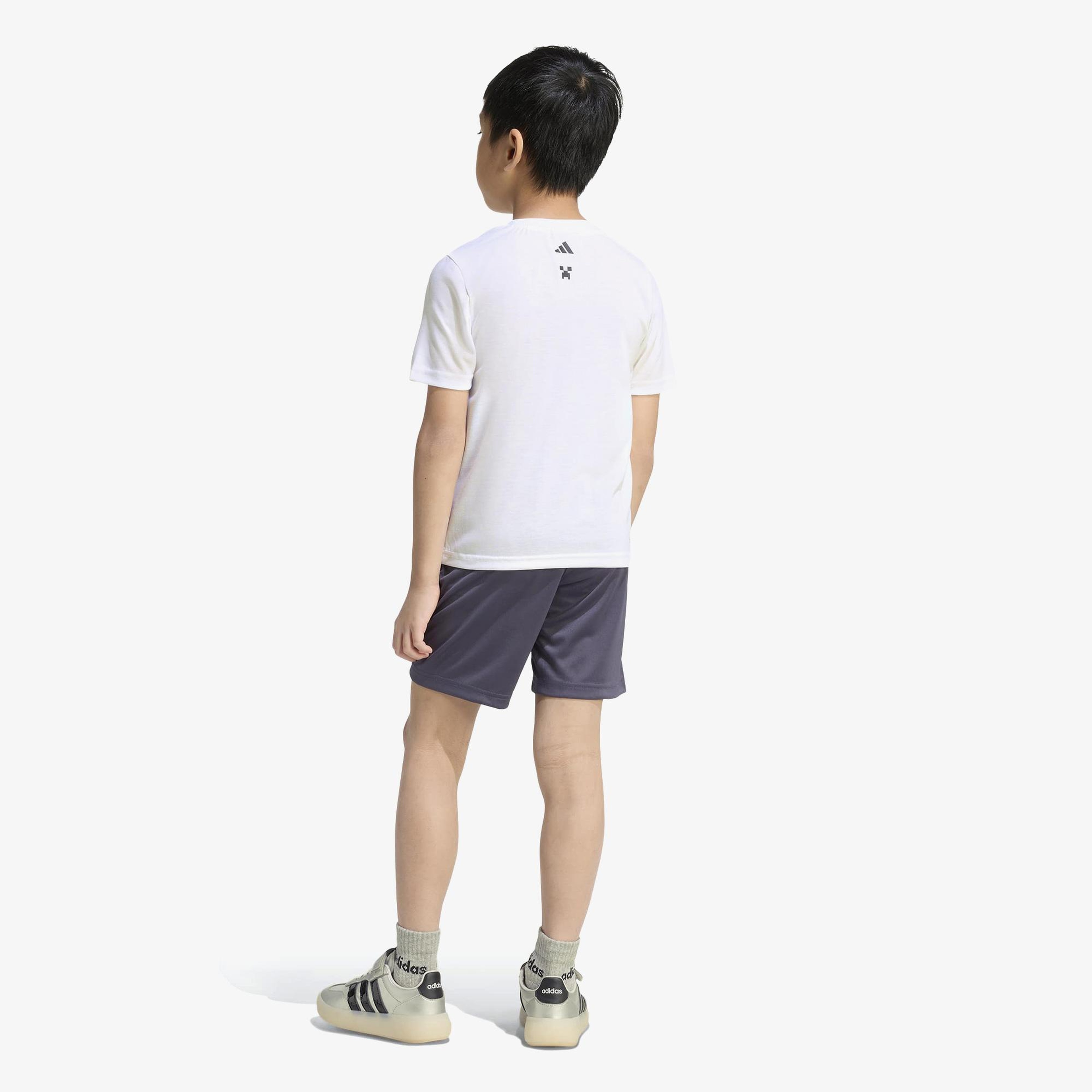 adidas Minecraft Çocuk Beyaz Şort Takım