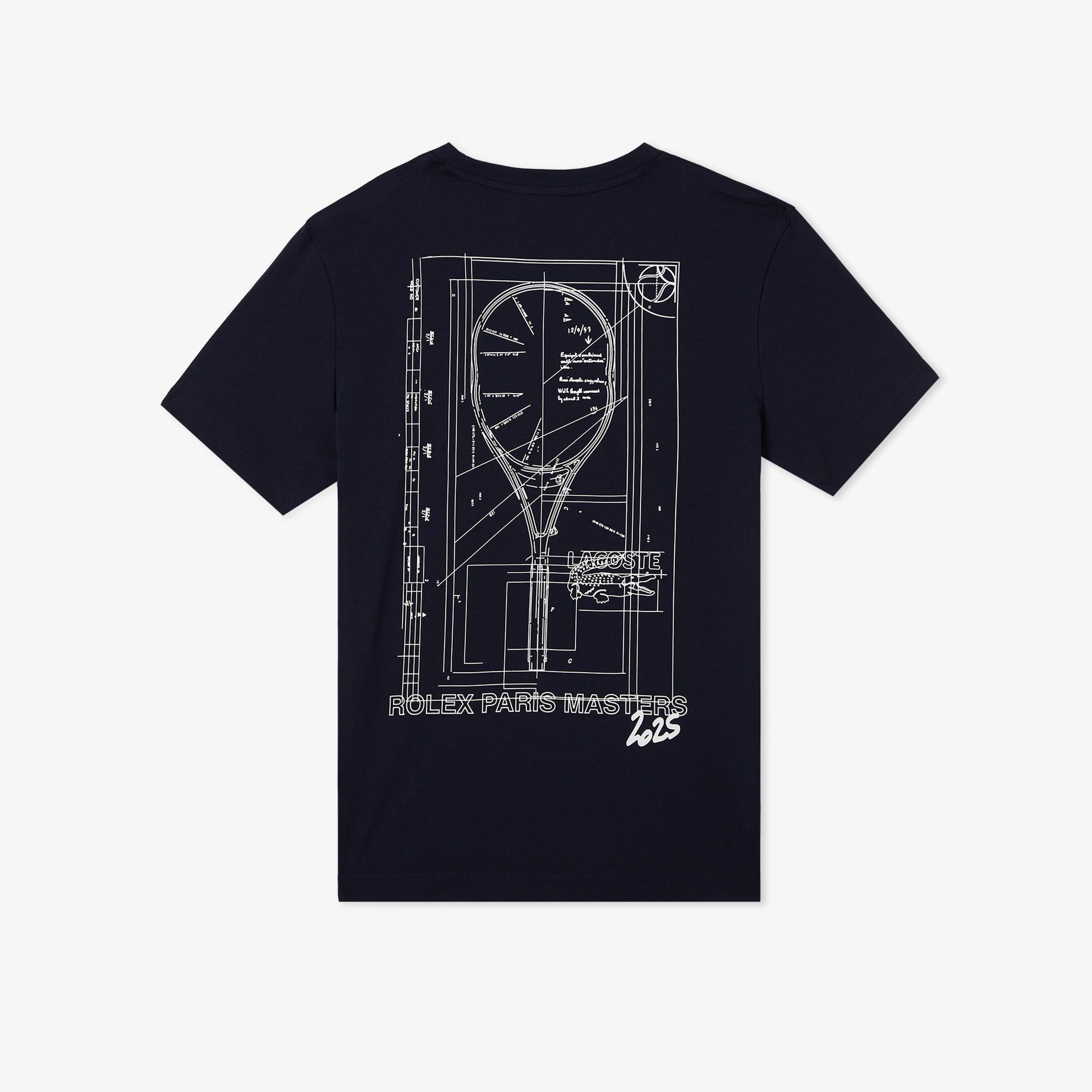 Lacoste x Rolex Paris Unisex Regular Fit Bisiklet Yaka Lacivert T-Shirt