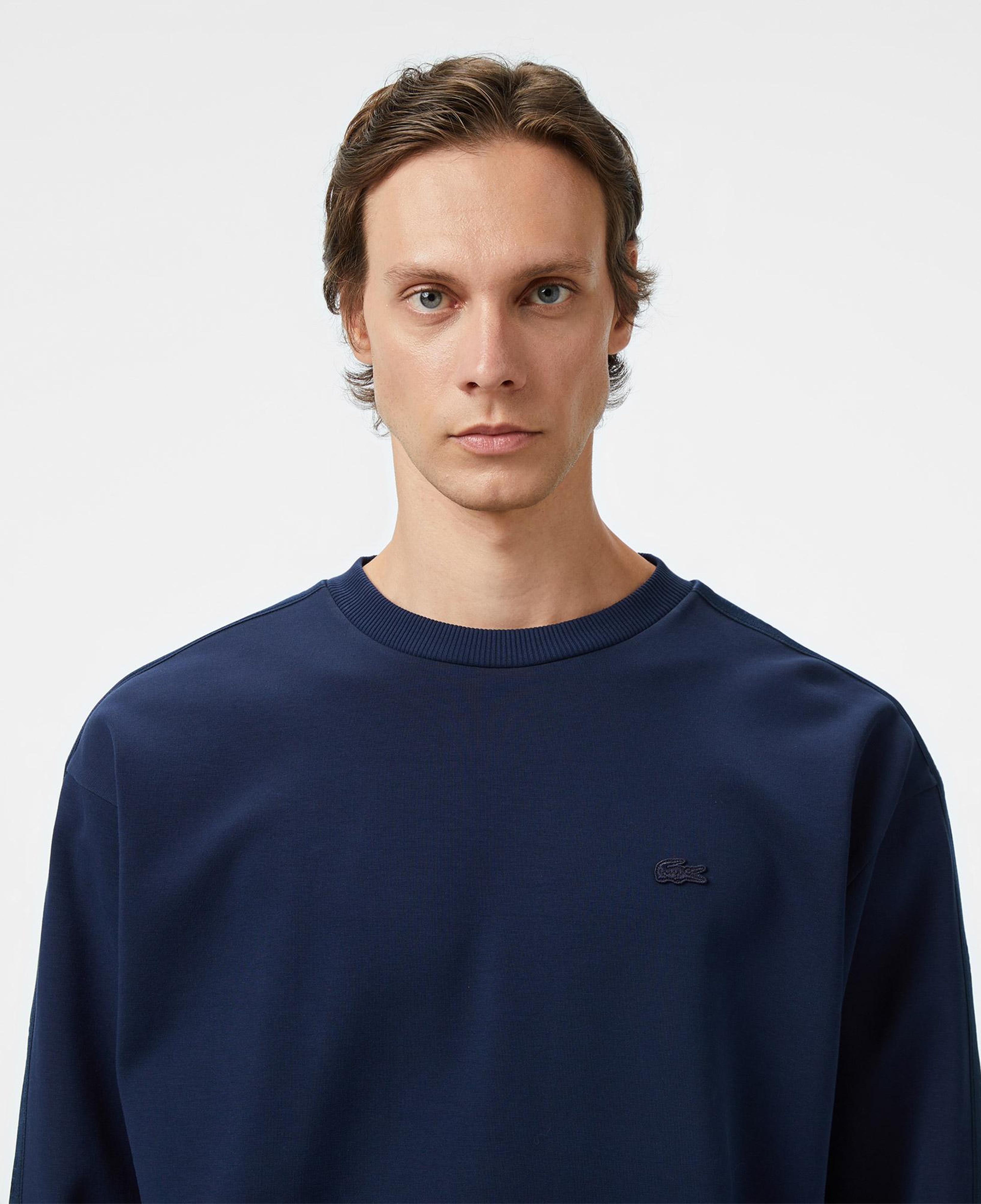 Erkek Relaxed Fit Bisiklet Yaka Lacivert Sweatshirt