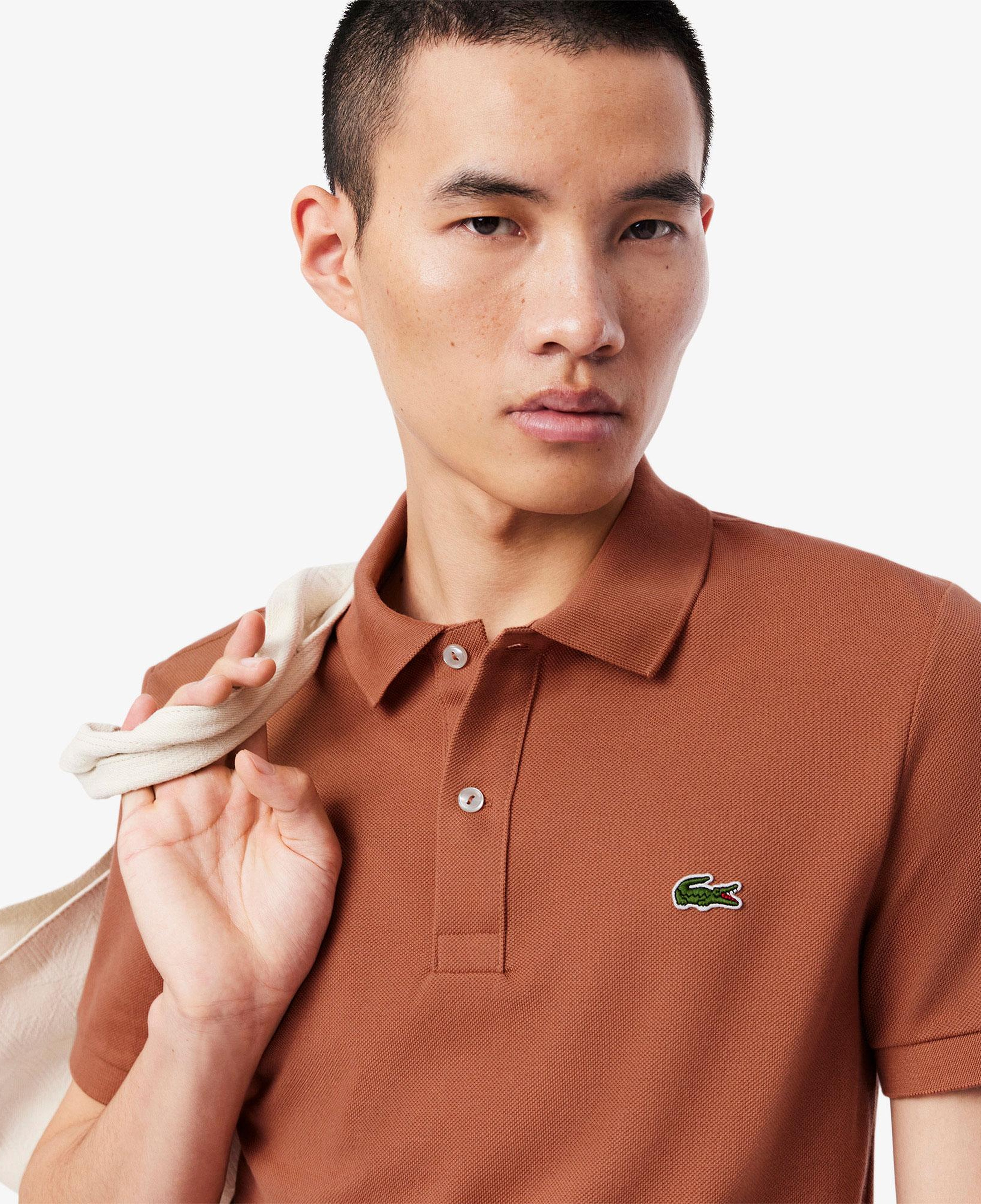 L.12.12 Erkek Slim Fit Kahverengi Polo