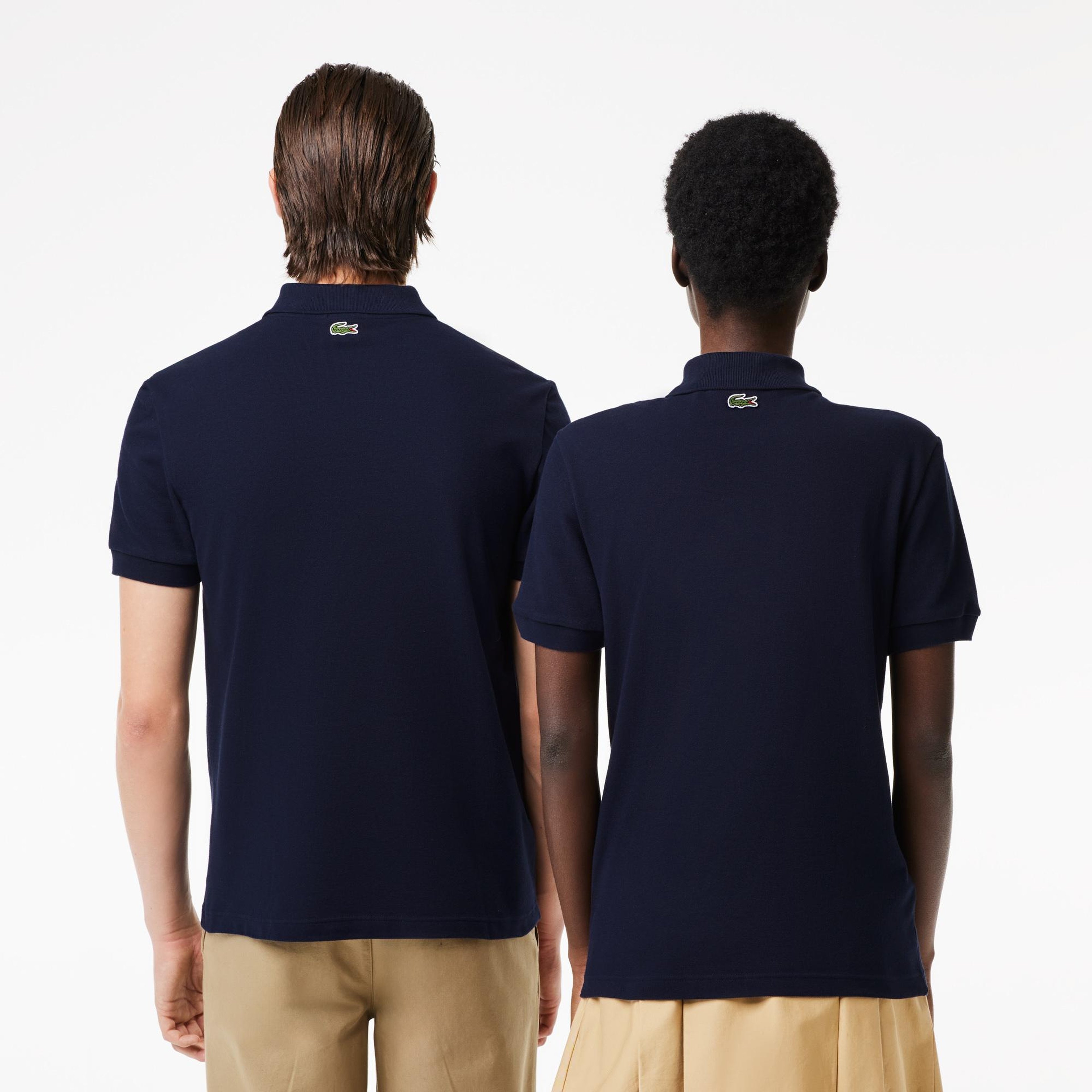 Unisex Regular Fit Baskılı Lacivert Polo