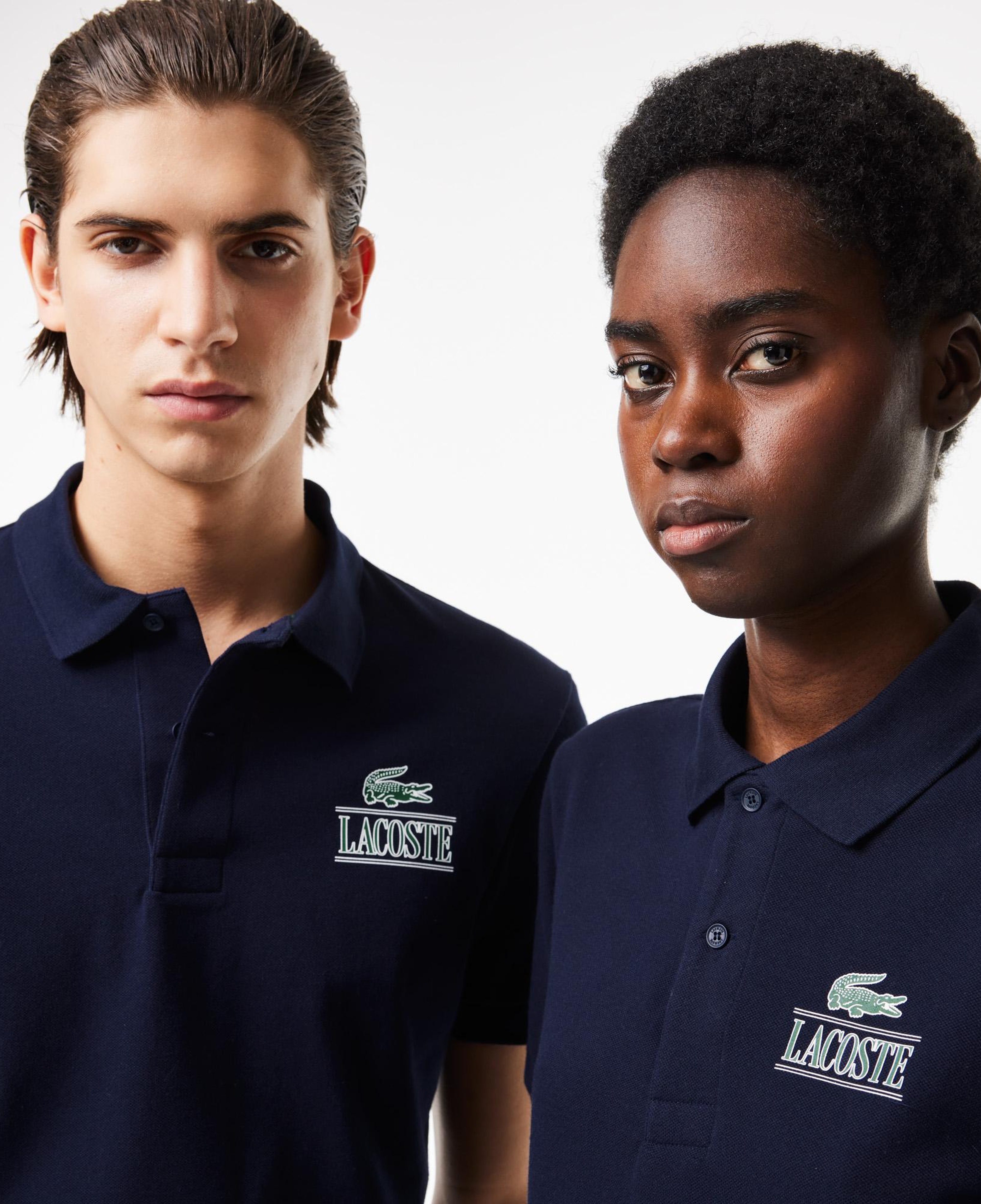 Unisex Regular Fit Baskılı Lacivert Polo