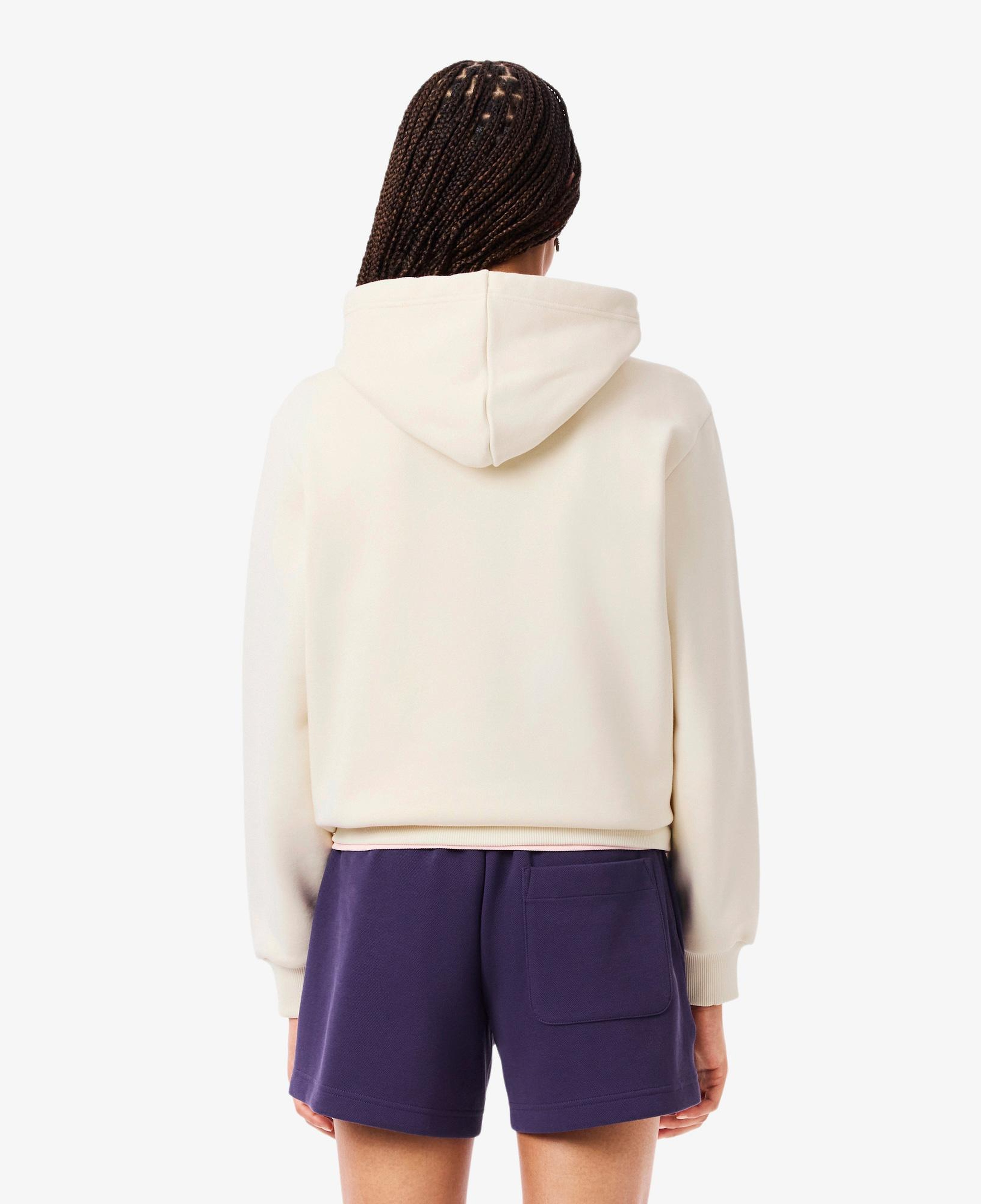Lacoste Kadın Relaxed Fit Kapüşonlu Baskılı Krem Sweatshirt