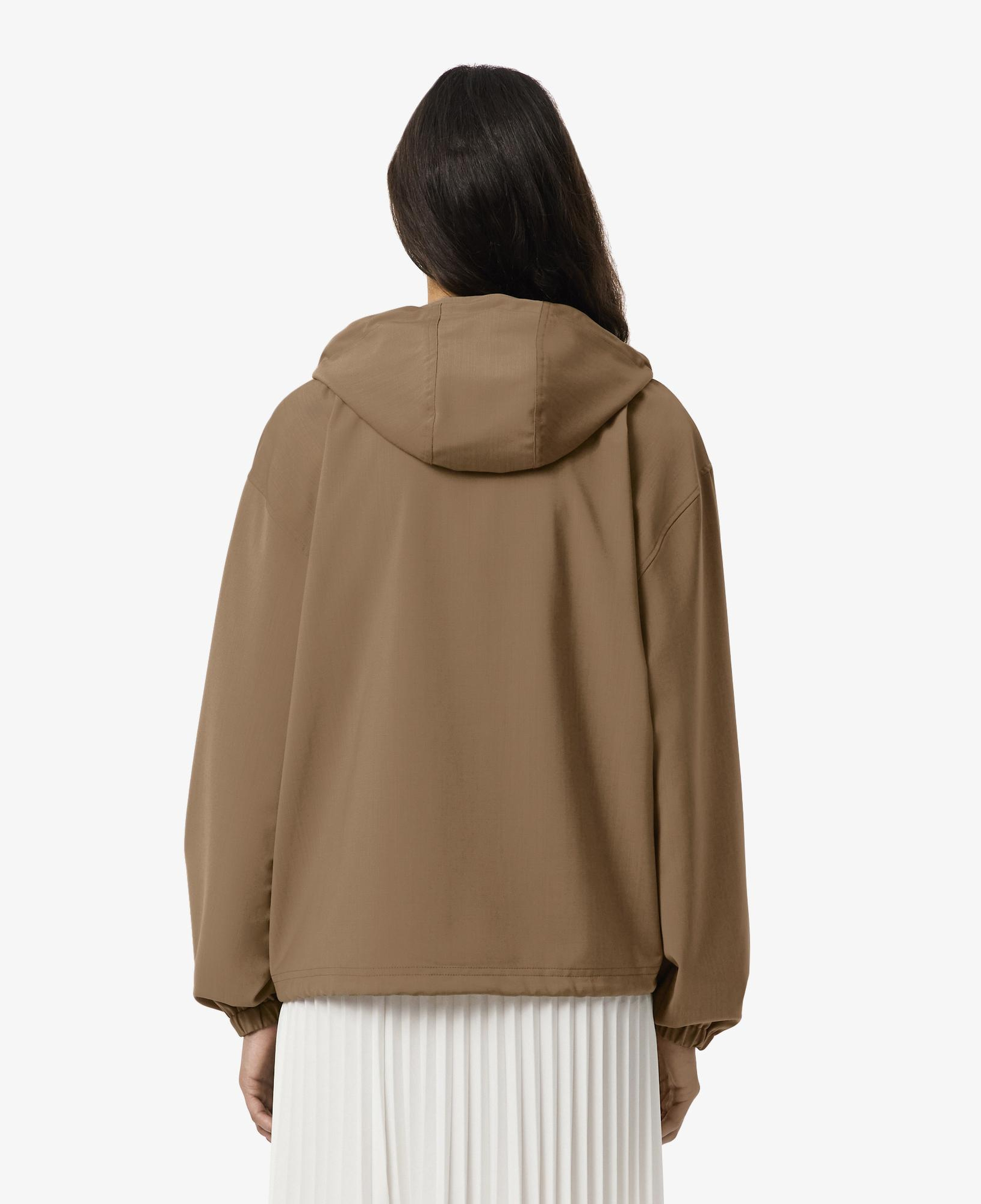 Kadın Oversize Fit Yarım Fermuarlı Kahverengi Ceket