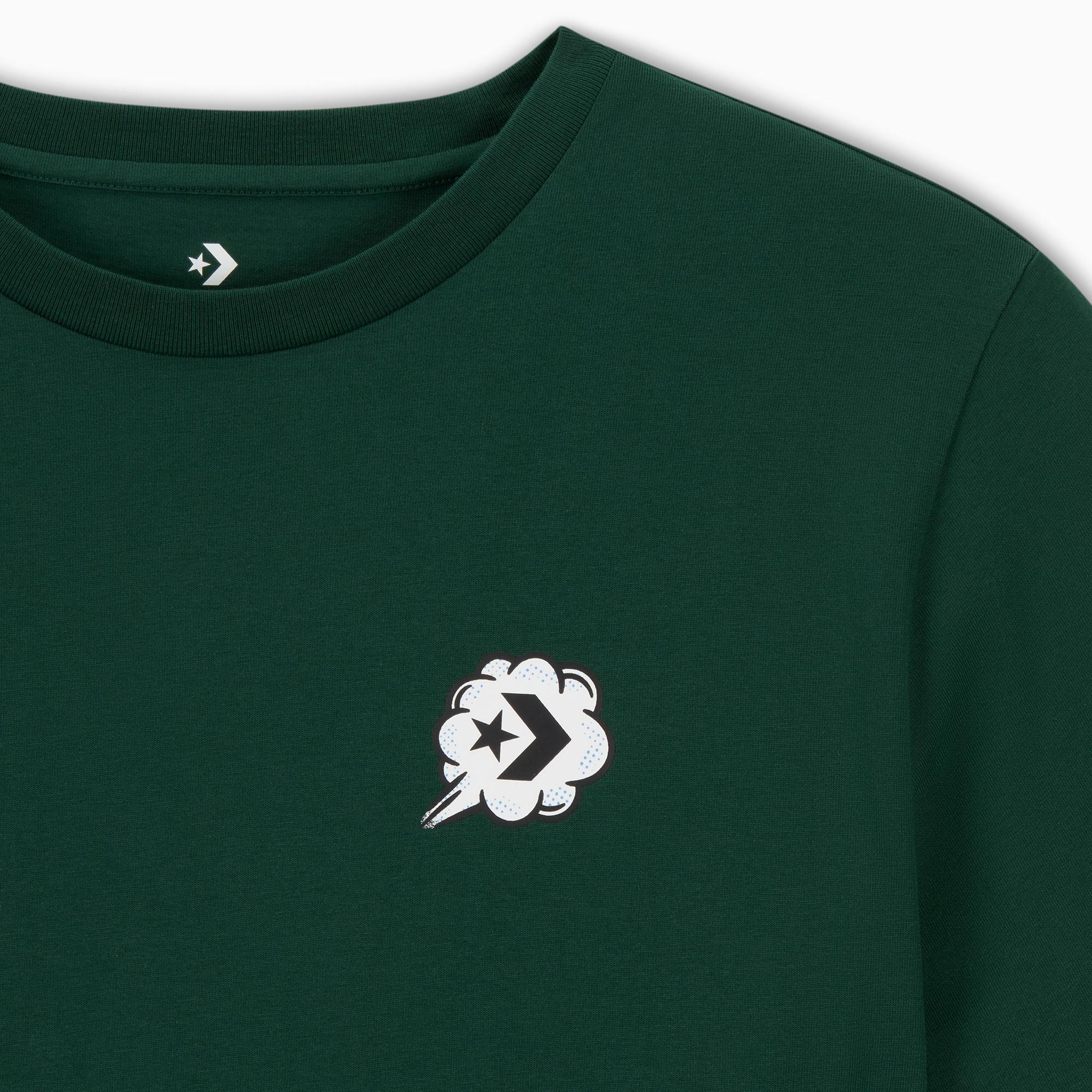 Converse Classic Erkek Grafik Baskılı Yeşil T-Shirt