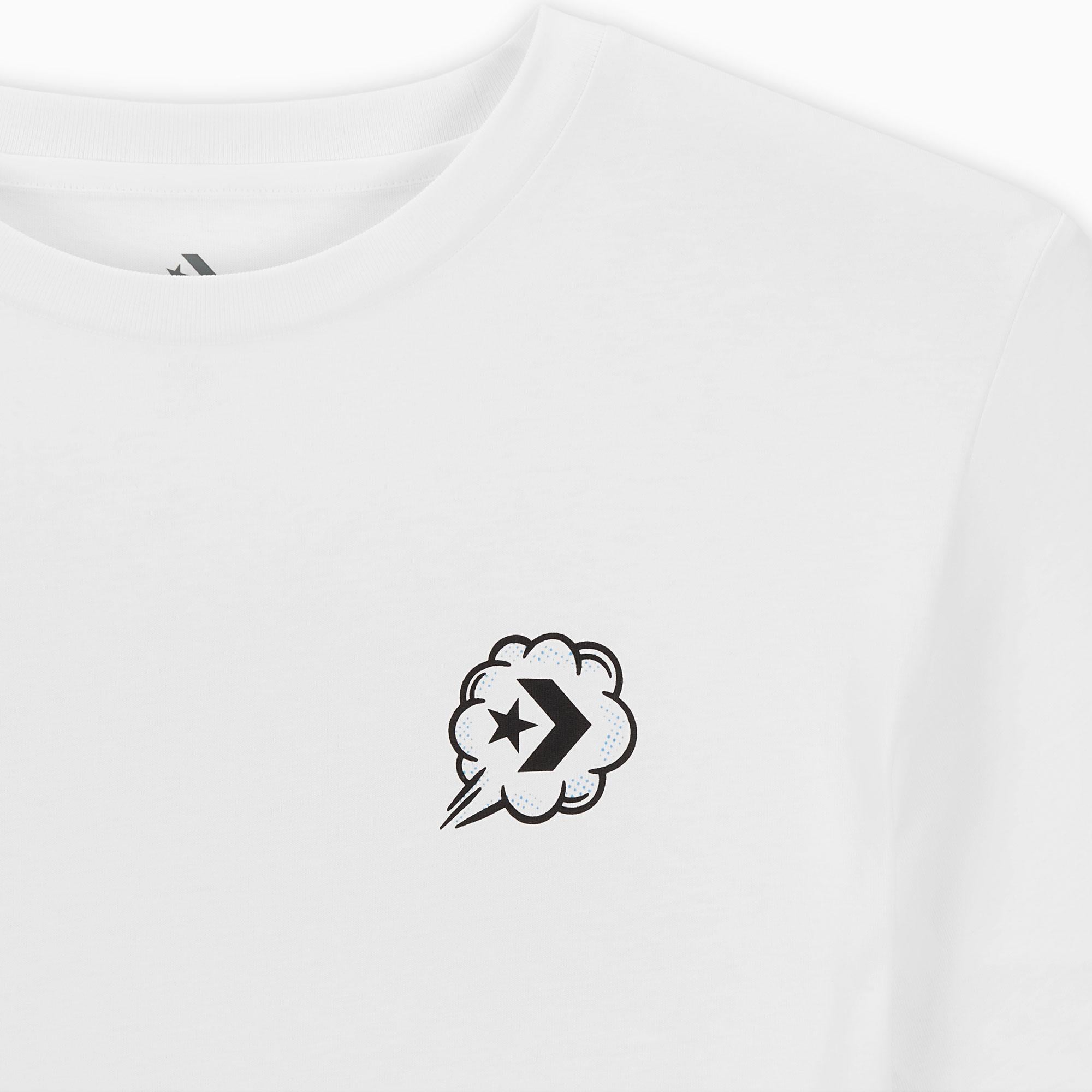 Converse Classic Erkek Grafik Baskılı Beyaz T-Shirt