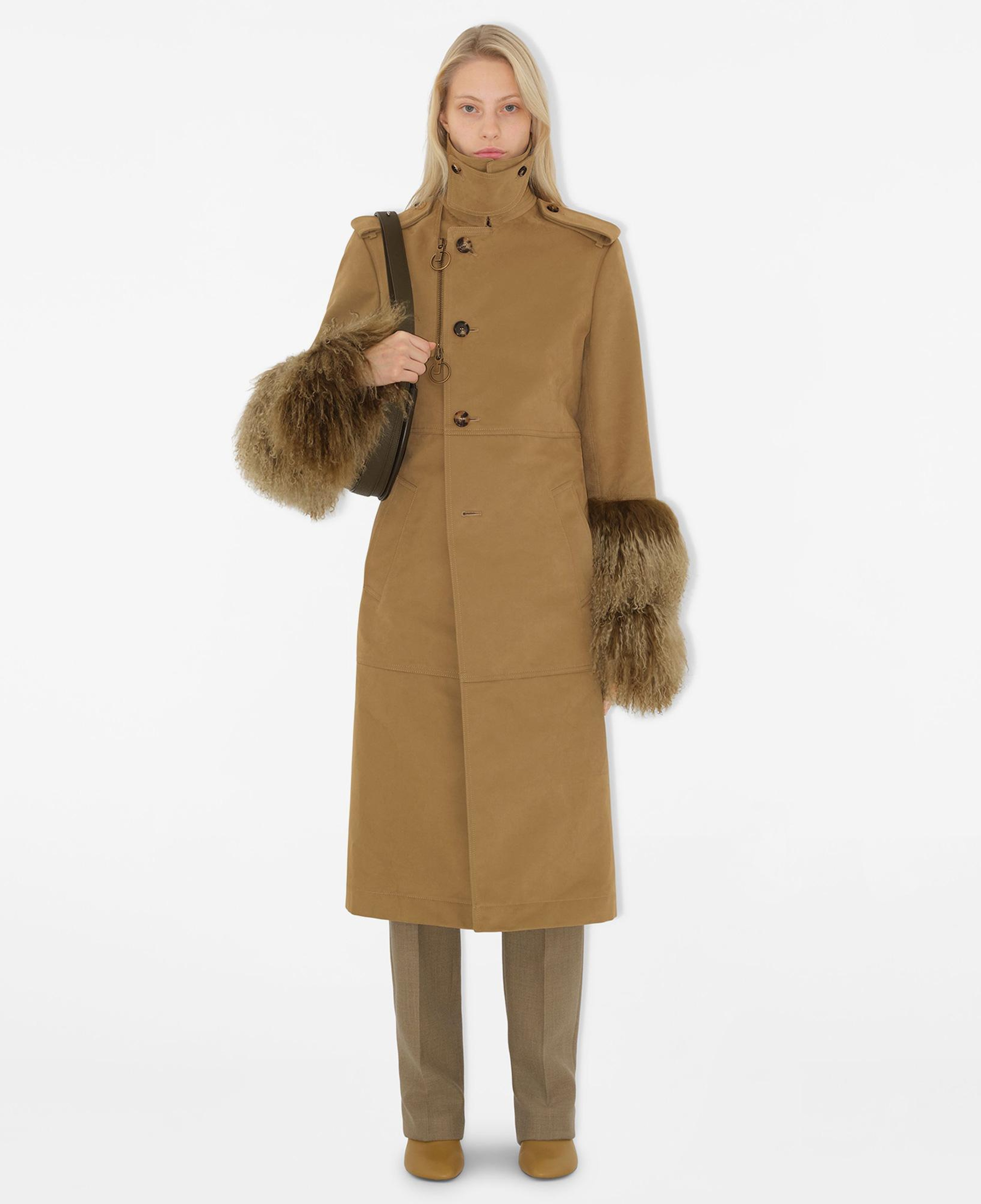 Burberry Zam Long Cotton Nylon Kadın Kahverengi Trençkot