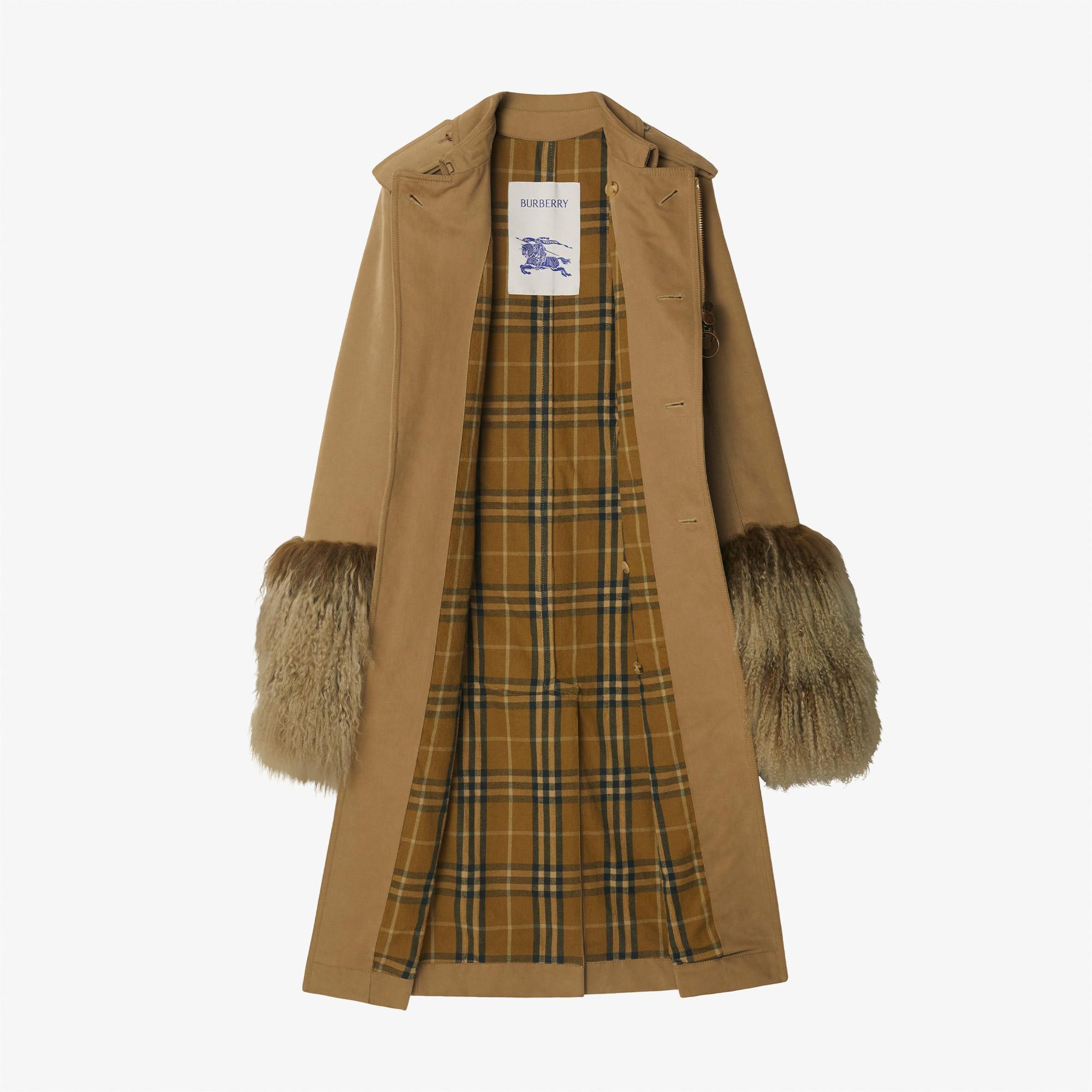 Burberry Zam Long Cotton Nylon Kadın Kahverengi Trençkot