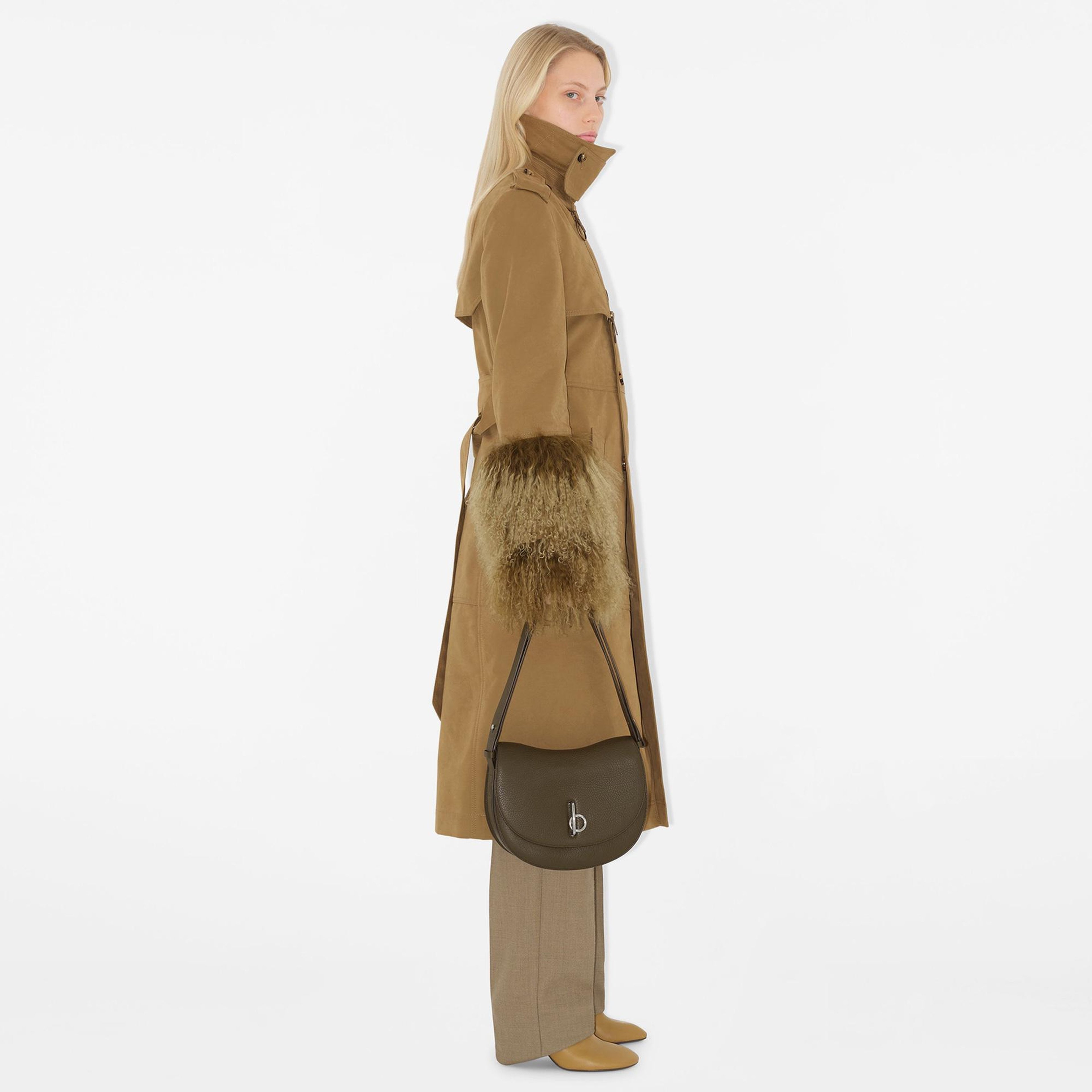 Burberry Zam Long Cotton Nylon Kadın Kahverengi Trençkot