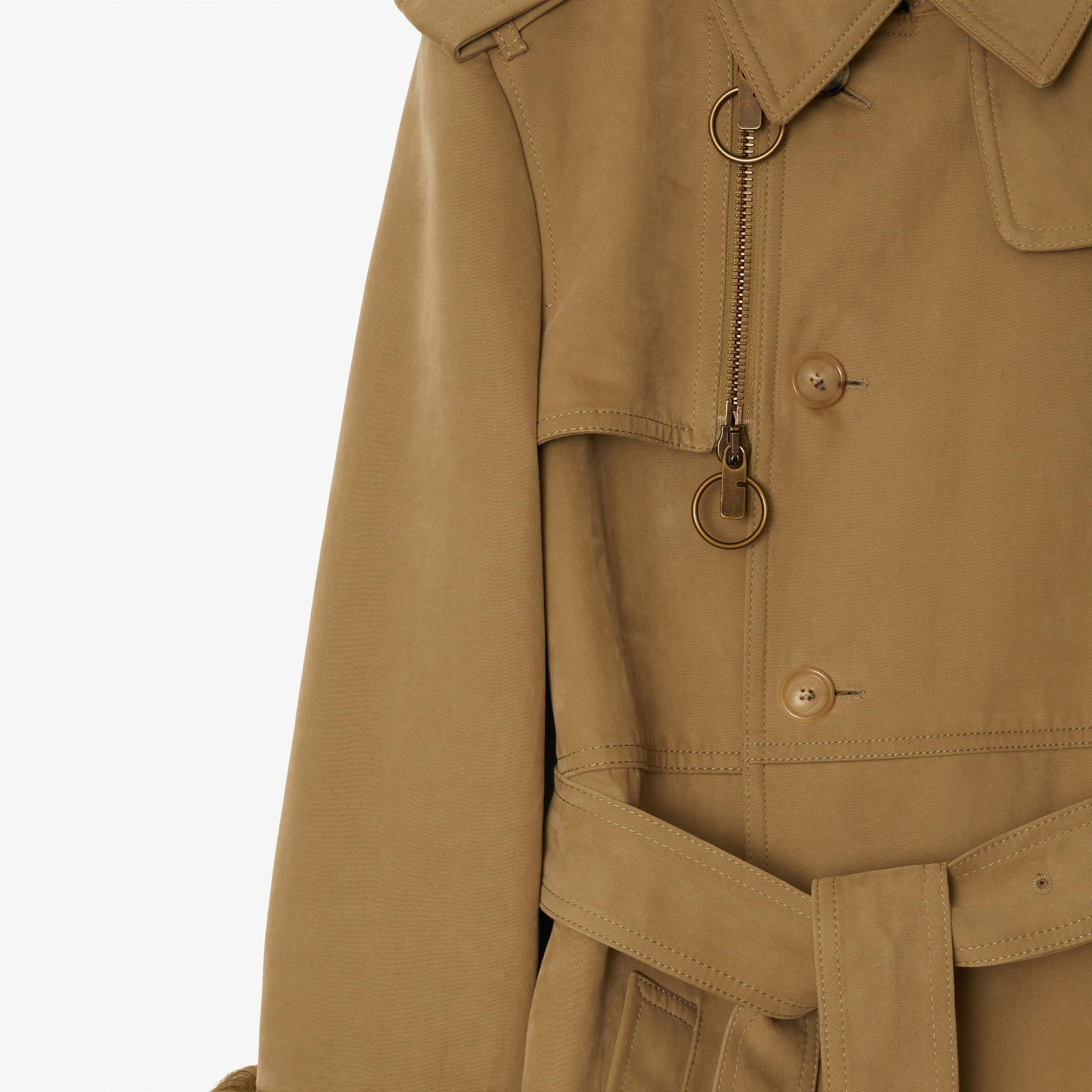 Burberry Zam Long Cotton Nylon Kadın Kahverengi Trençkot
