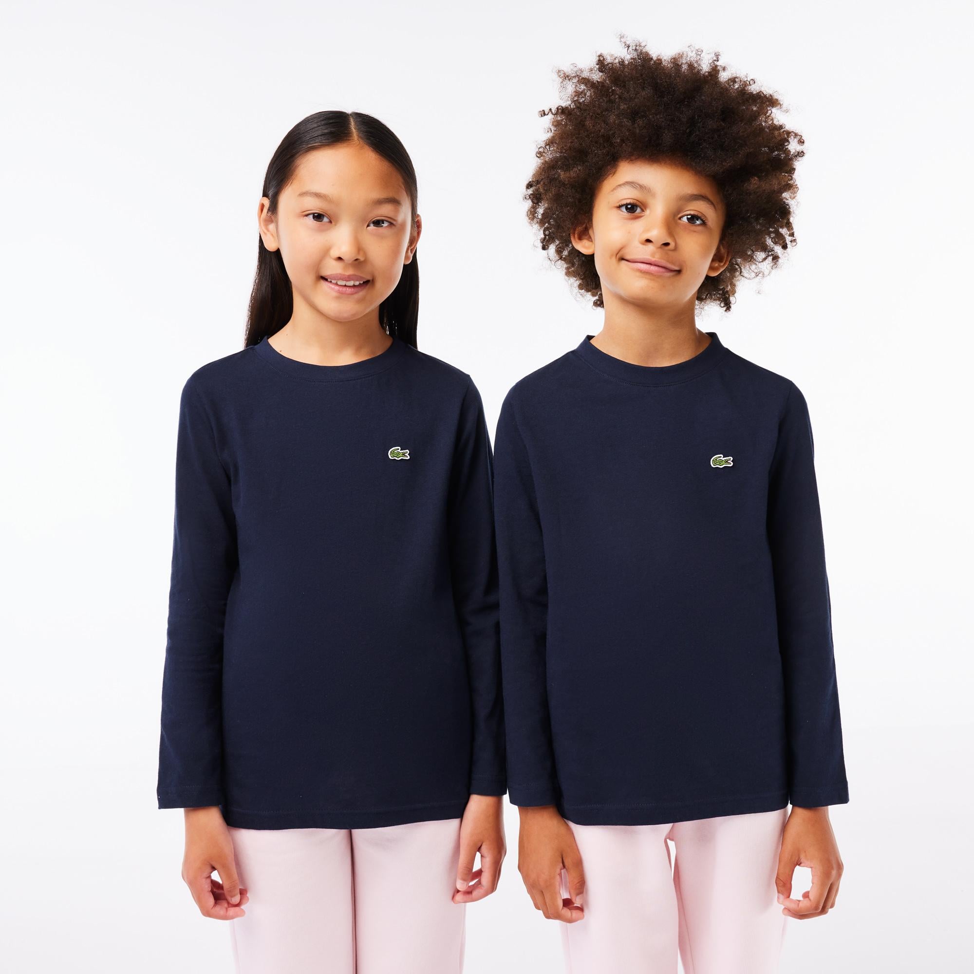 Lacoste Bisiklet Yaka Çocuk Lacivert T-Shirt