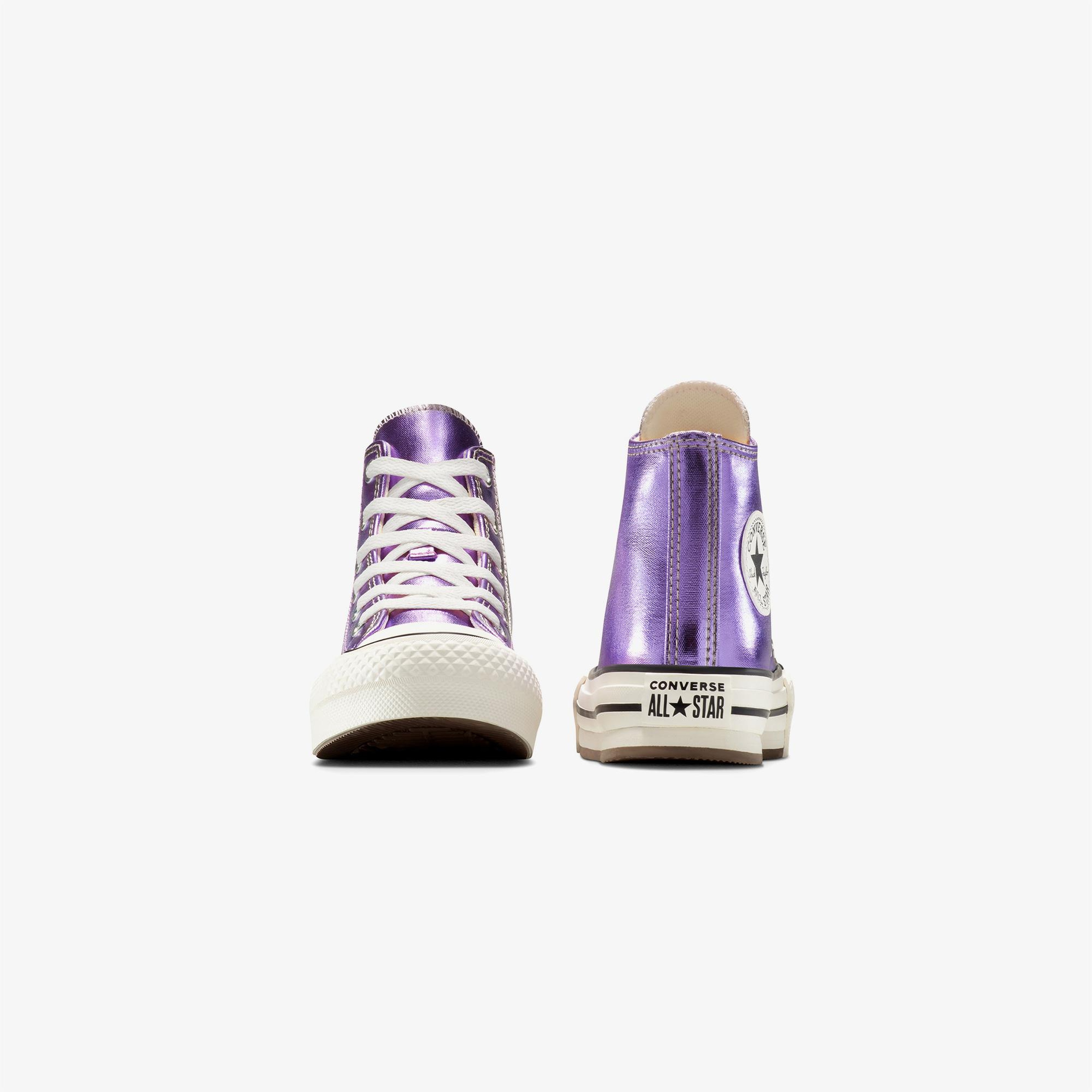 Converse Chuck Taylor All Star Eva Lift Platform Metallic Çocuk Mor Sneaker