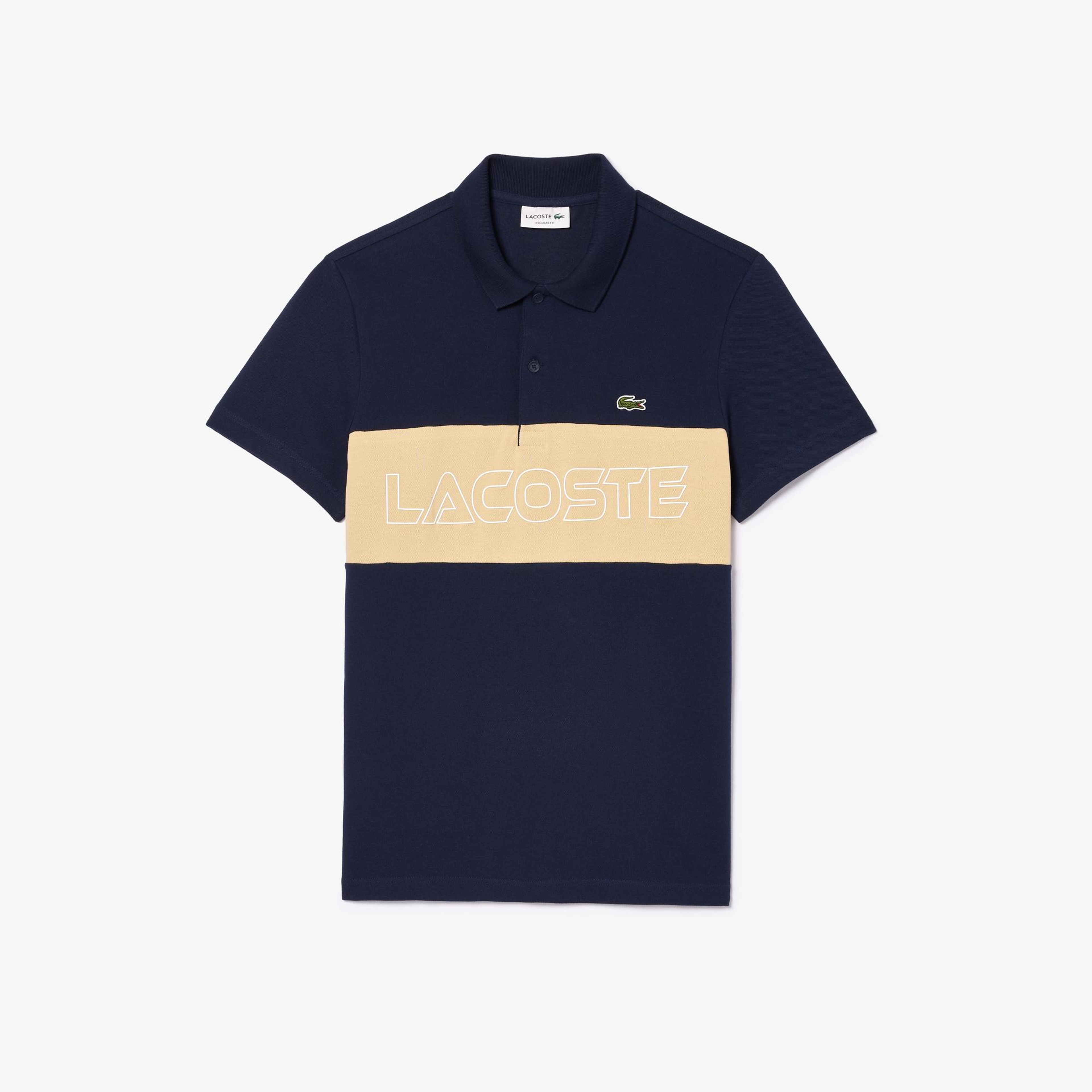 Erkek Regular Fit Renk bloklu Lacivert Polo