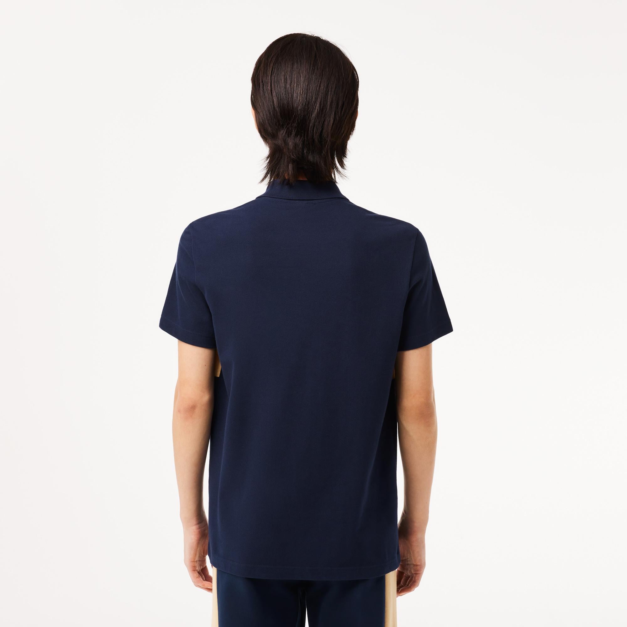 Erkek Regular Fit Renk bloklu Lacivert Polo