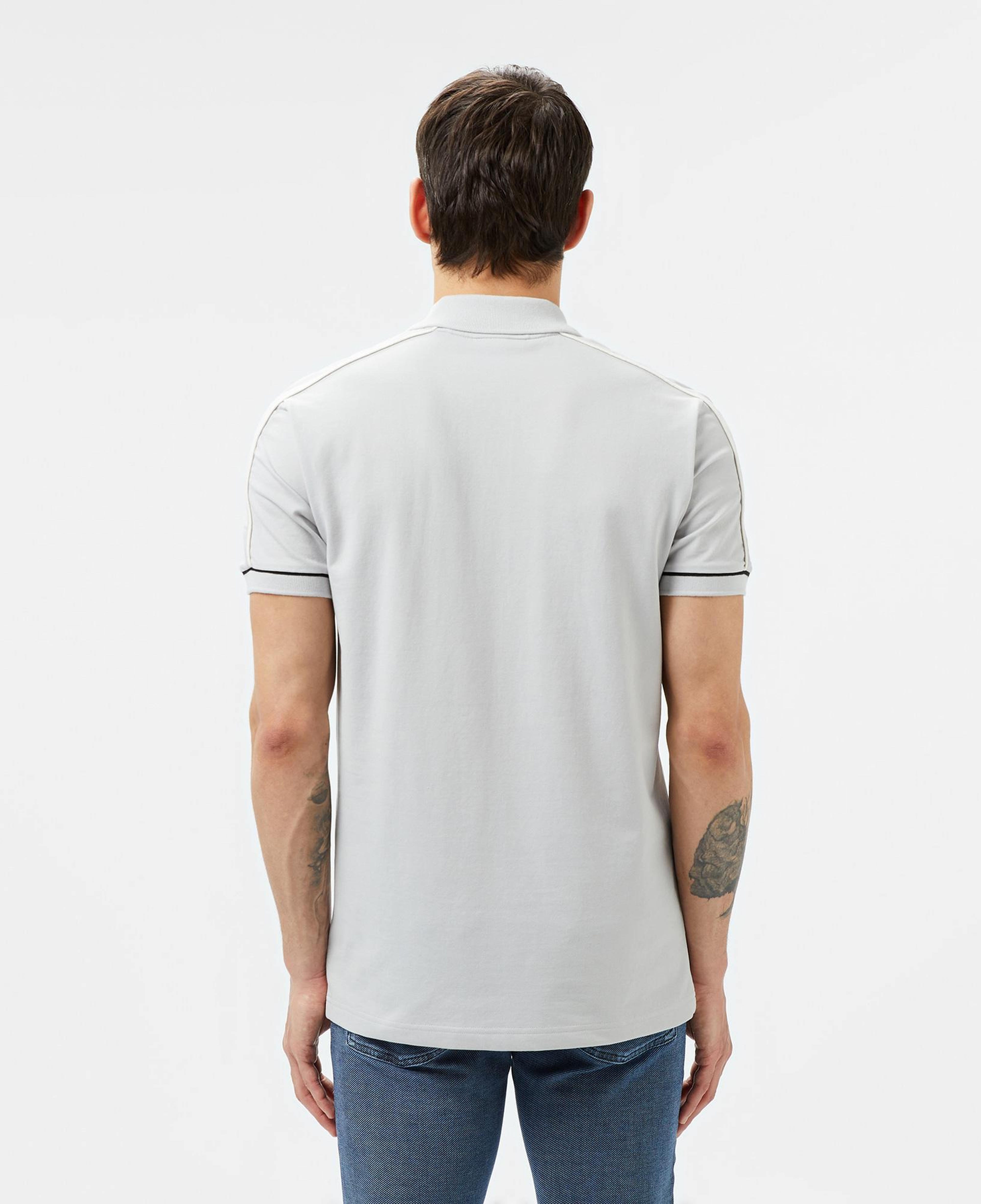 Erkek Slim Fit Yarım Fermuarlı Gri Polo
