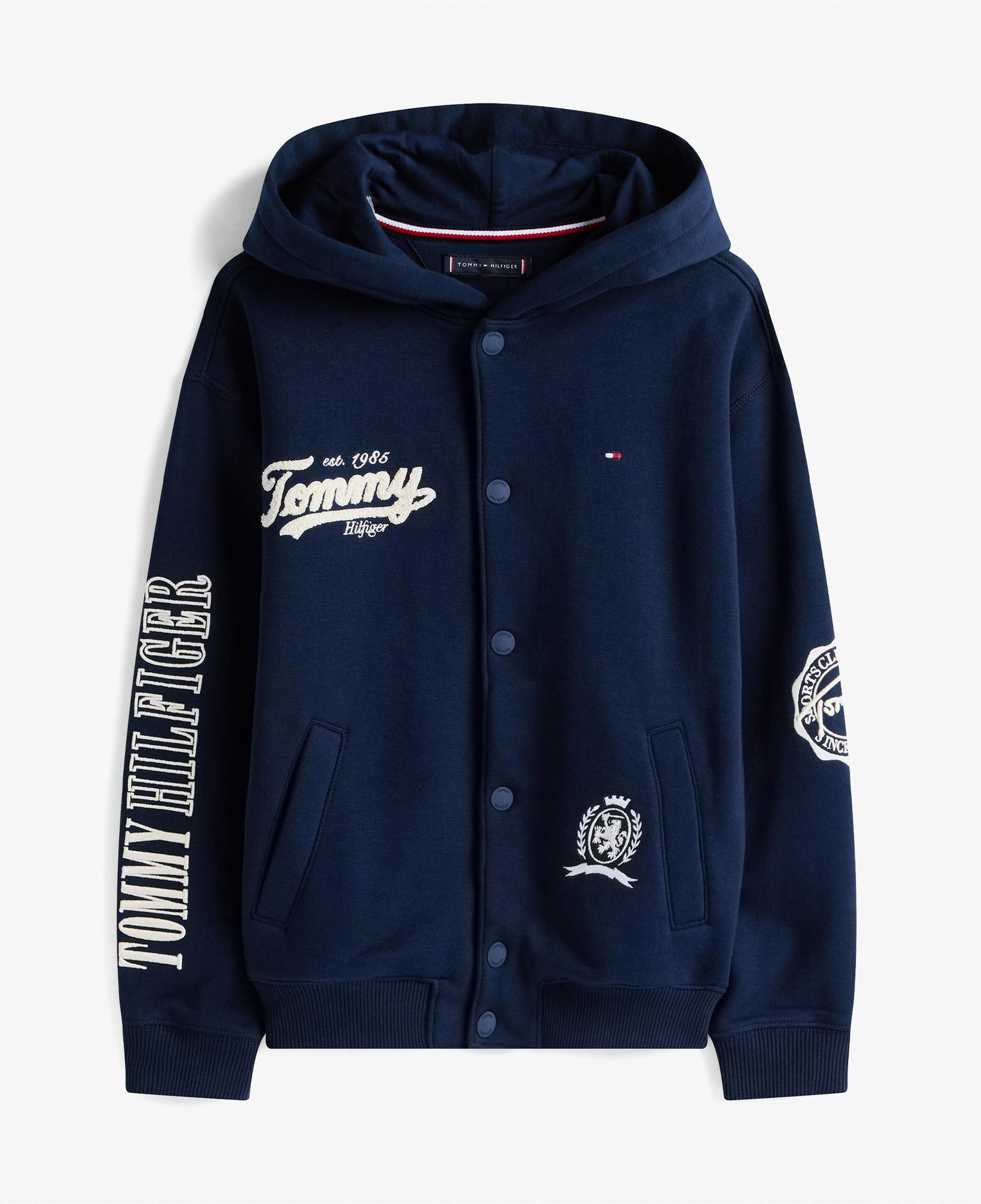 Tommy Hilfiger Varsity Graphic Snap Button Çocuk Lacivert Sweatshirt