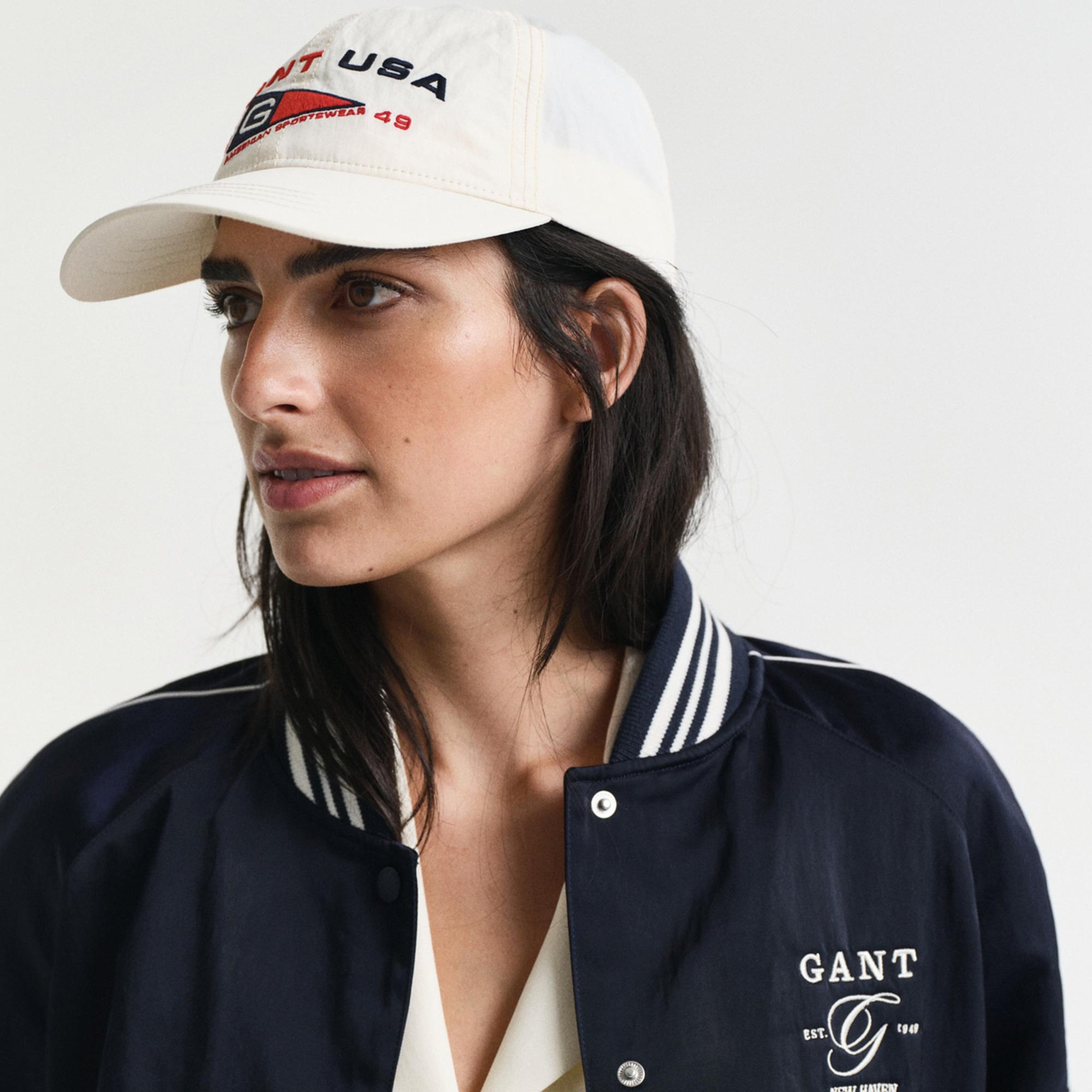 GANT Kadın Lacivert Regular Fit Hakim Yaka Logolu Bomber Ceket